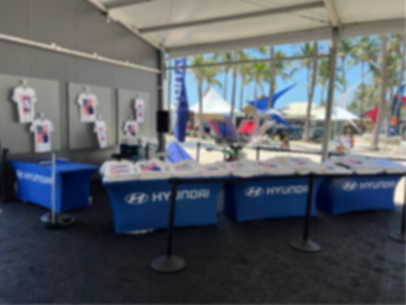 Hyundai Air & Sea Show beach activation with Merch Troop live printing.