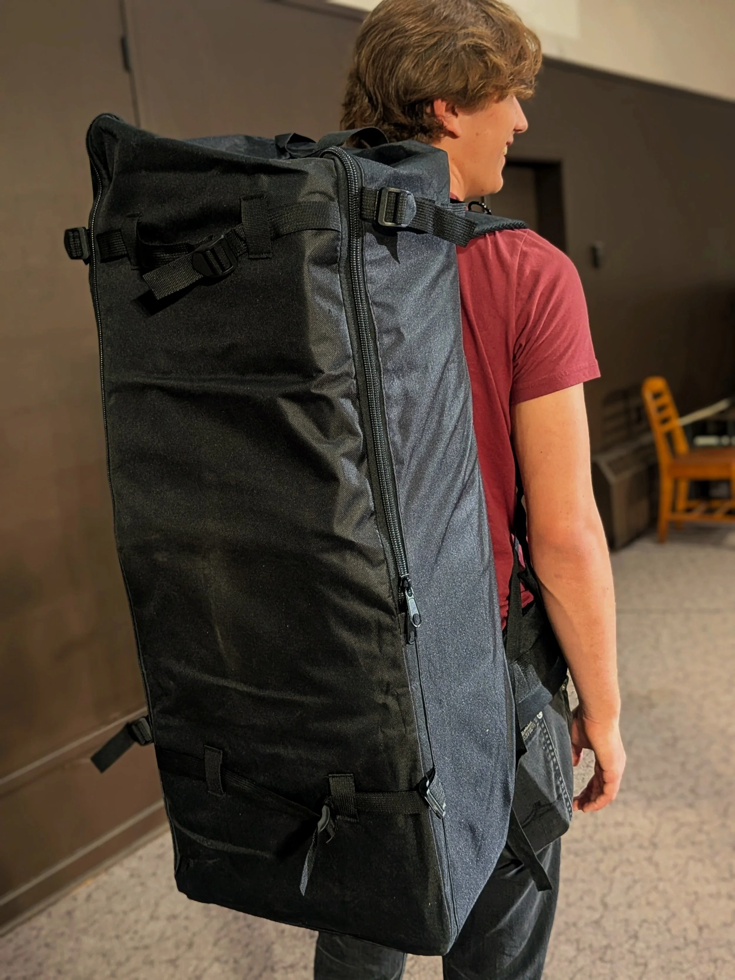 Portable baptismal tank in a duffel bag