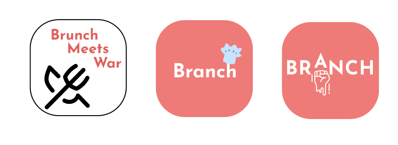 Initial Icon Designs - The third icon is the final icon, and I appreciate the symbolism of the fist to represent the competitive nature of brunch places in my site.