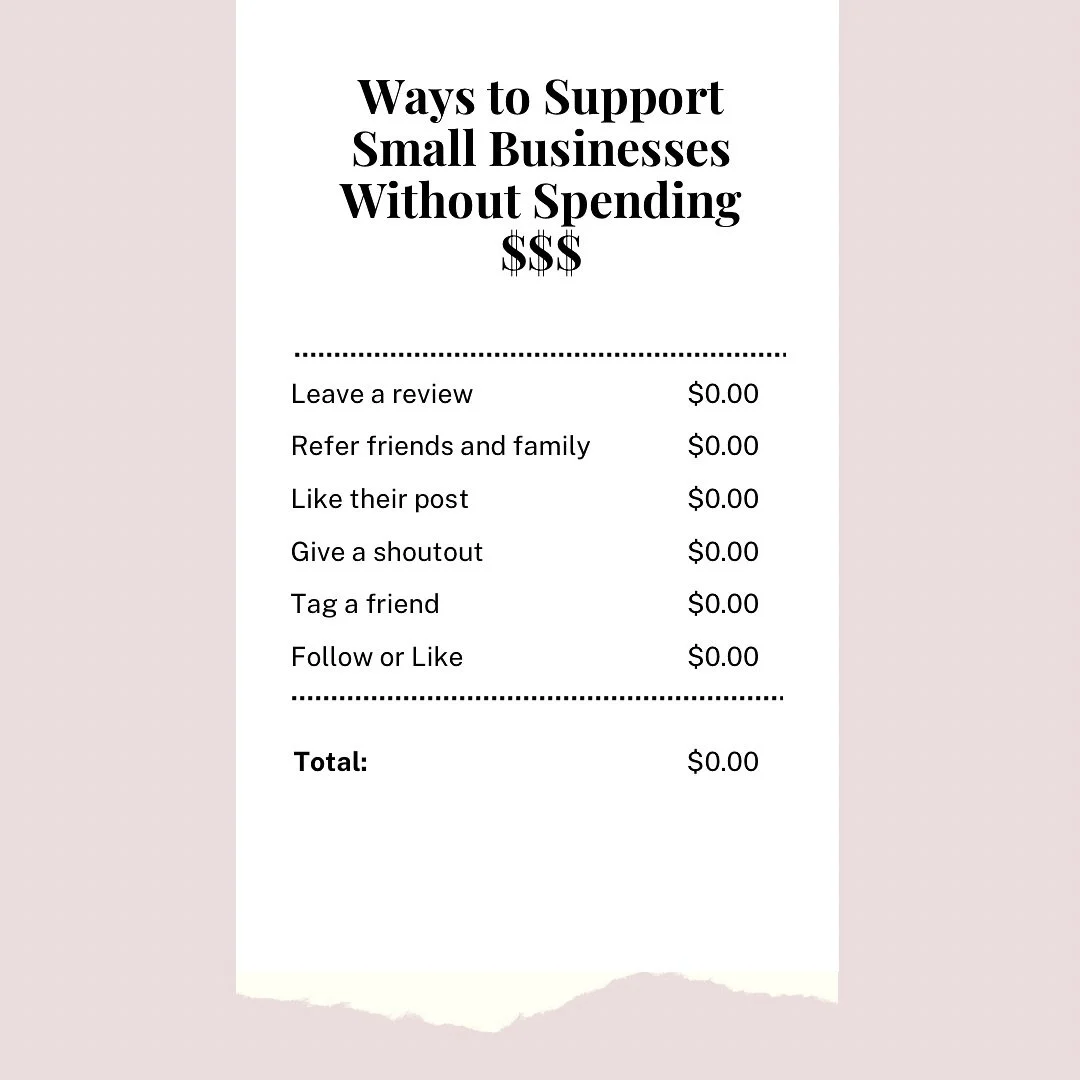Supporting small businesses doesn&rsquo;t always mean spending money&mdash;although we love when you do! 😉 Here&rsquo;s how you can show love without opening your wallet:

💬 Drop a kind comment
📤 Share our posts with your friends
⭐️ Leave a glowin
