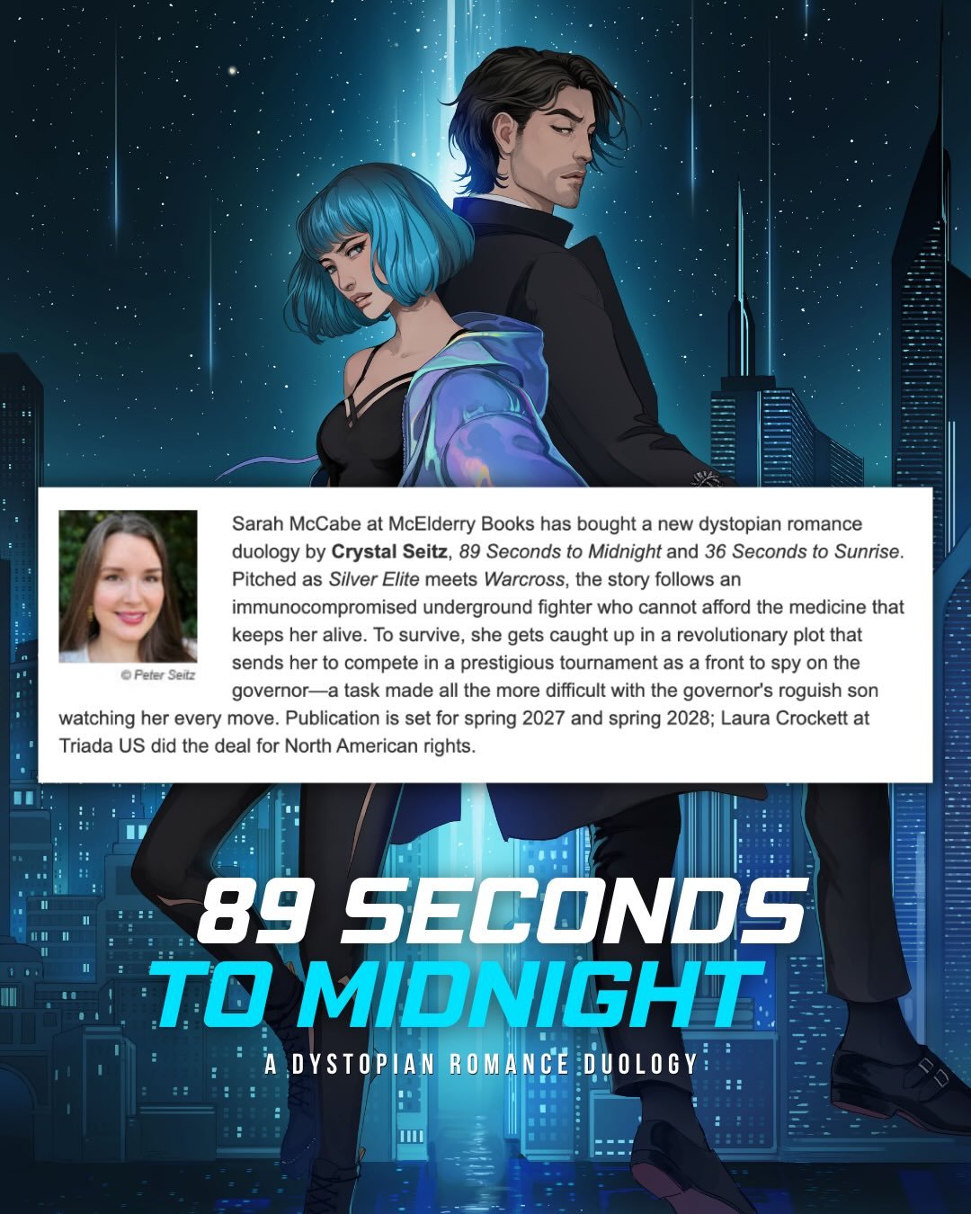 🦋 NEW DUOLOGY ANNOUNCEMENT 🦋

I&rsquo;m SO excited to share that my next book, 89 SECONDS TO MIDNIGHT, will be the first in a dystopian romance duology coming Spring 2027 from @SimonTeen!! This one is extra special to me since it&rsquo;s one of the