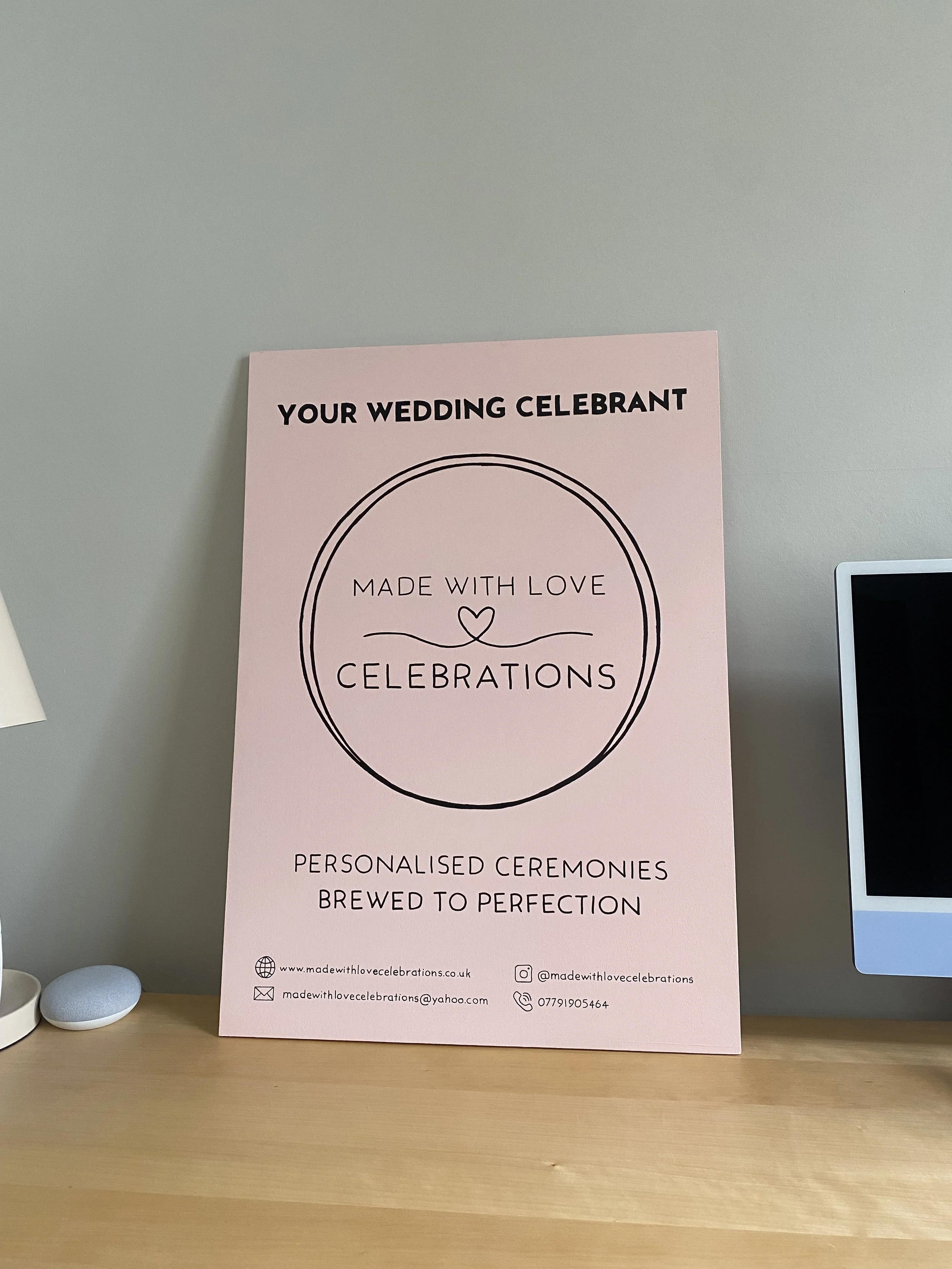 Small Business Sign for Wedding Celebrant