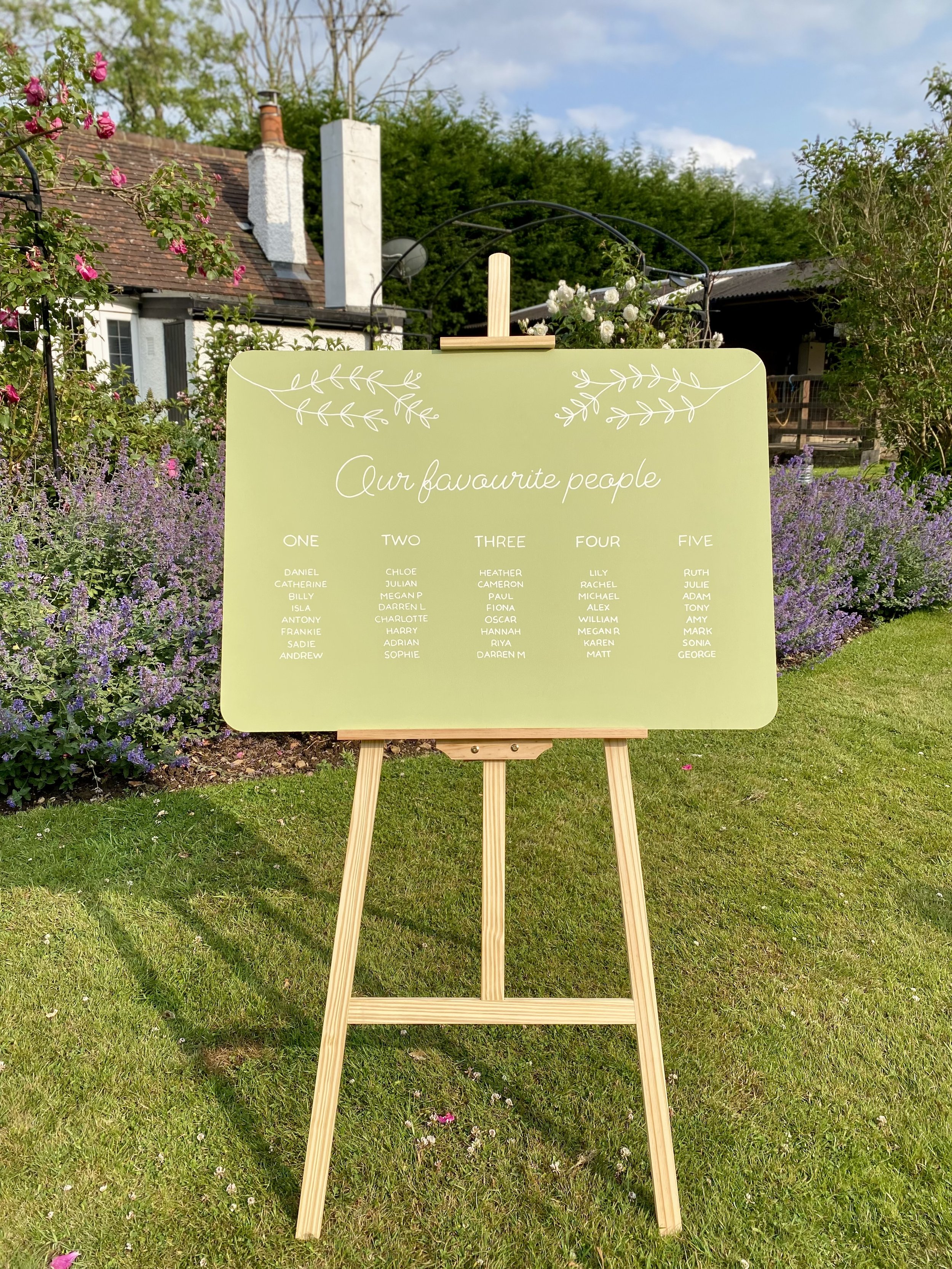 Wedding Table Plan in Sage Green