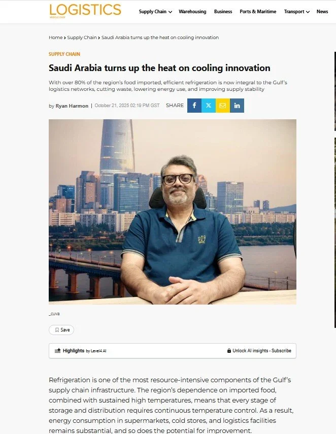 Retail Management Middle East article, "Saudi Arabia turns up the heat on cooling innovation."