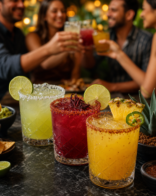 Fresh colorful margaritas