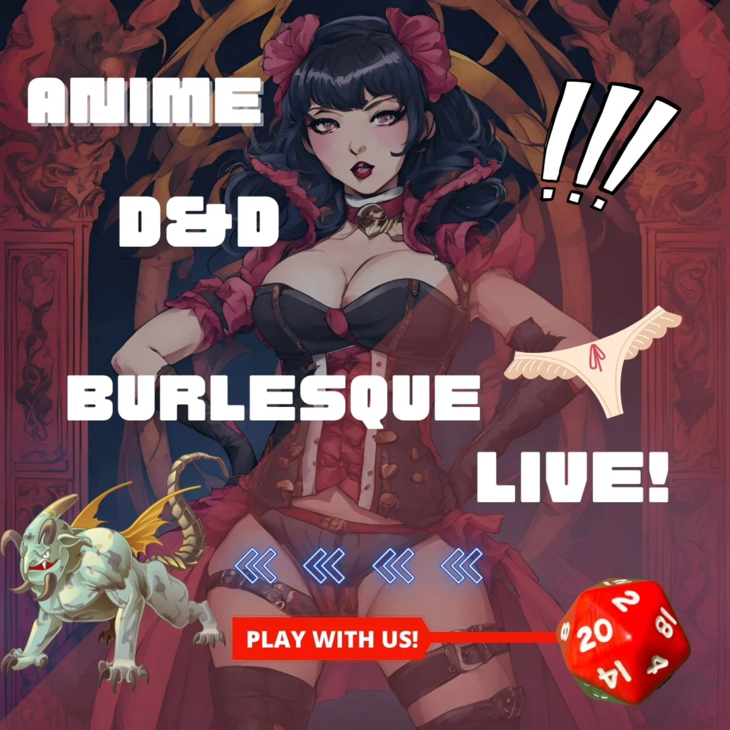 Are you a performer?
Do you enjoy anime, D&amp;D, or improv?
Express your interest to Join us for Double-D &amp; D: a one-of-a-kind, live tabletop burlesque experience.

Orange Cap Productions is putting together a small cast of adventurers to play a