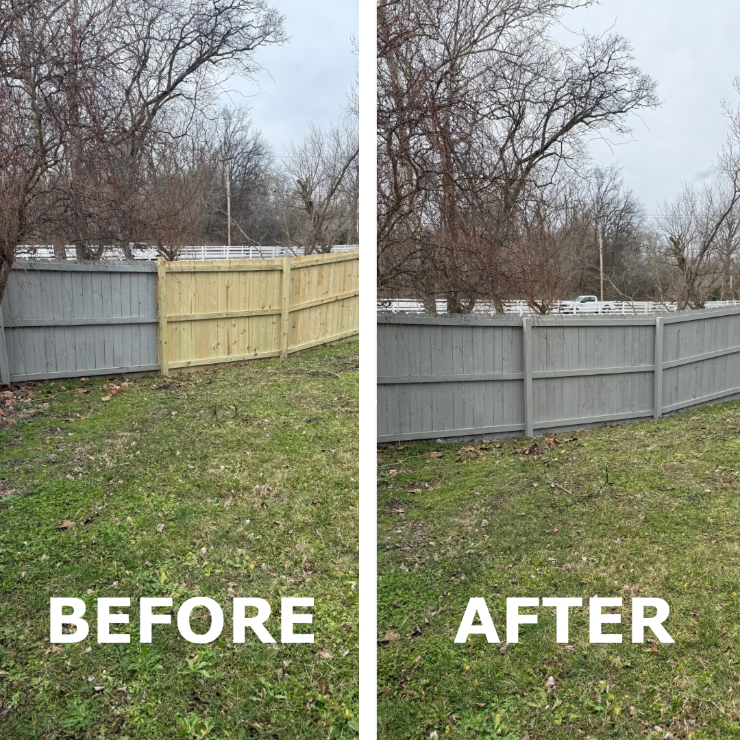 Before & After: Fence staining to match