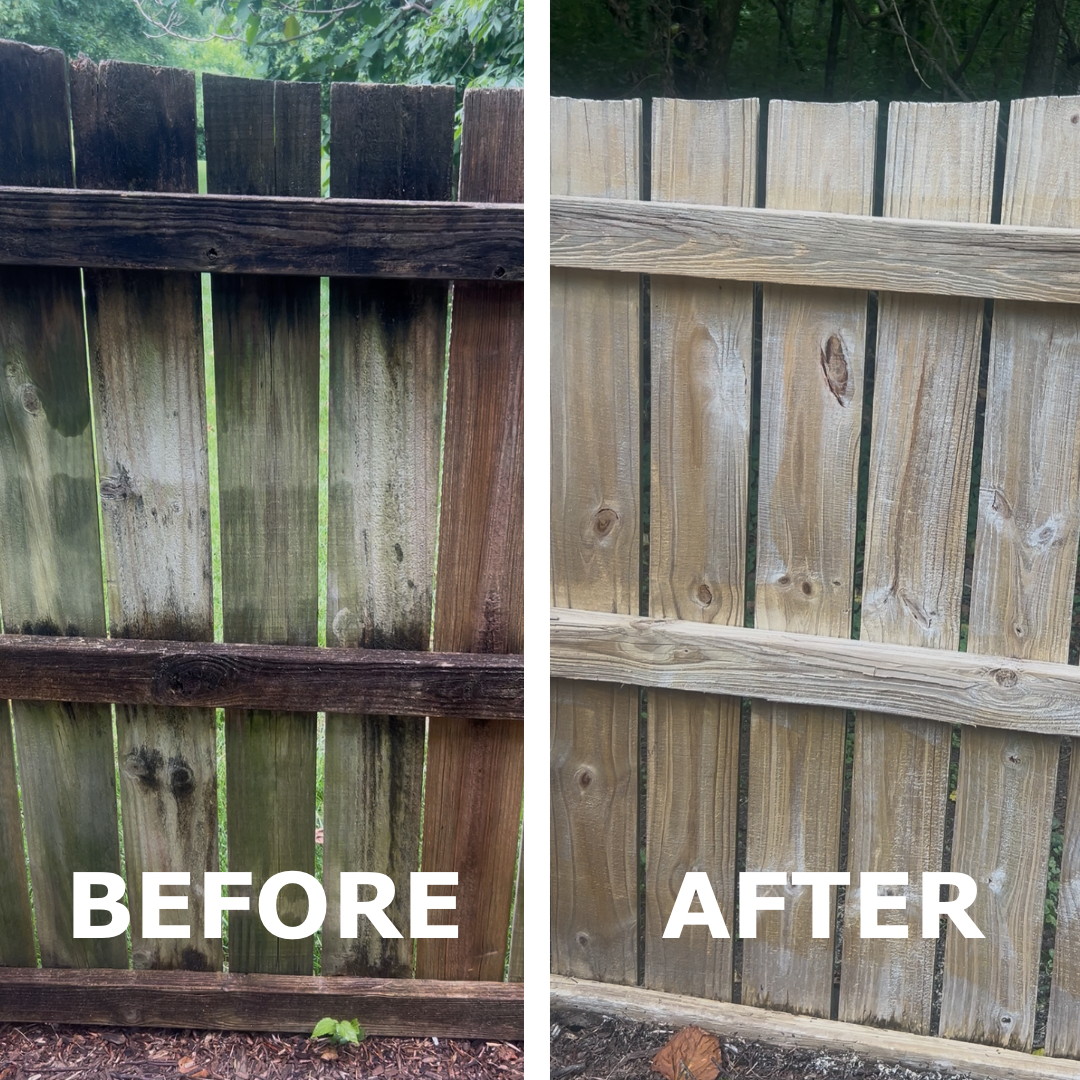 Before & After: fence power washing and soft washing