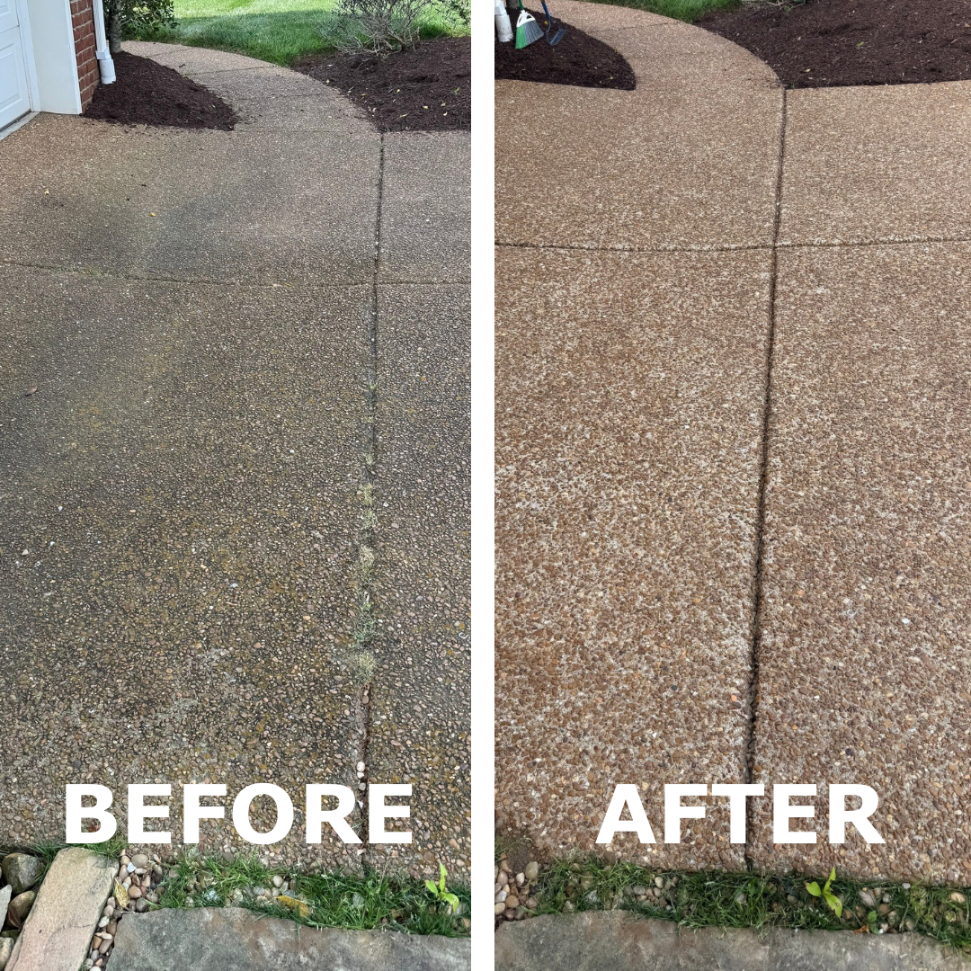 Before & After: Driveway power washing & sealing