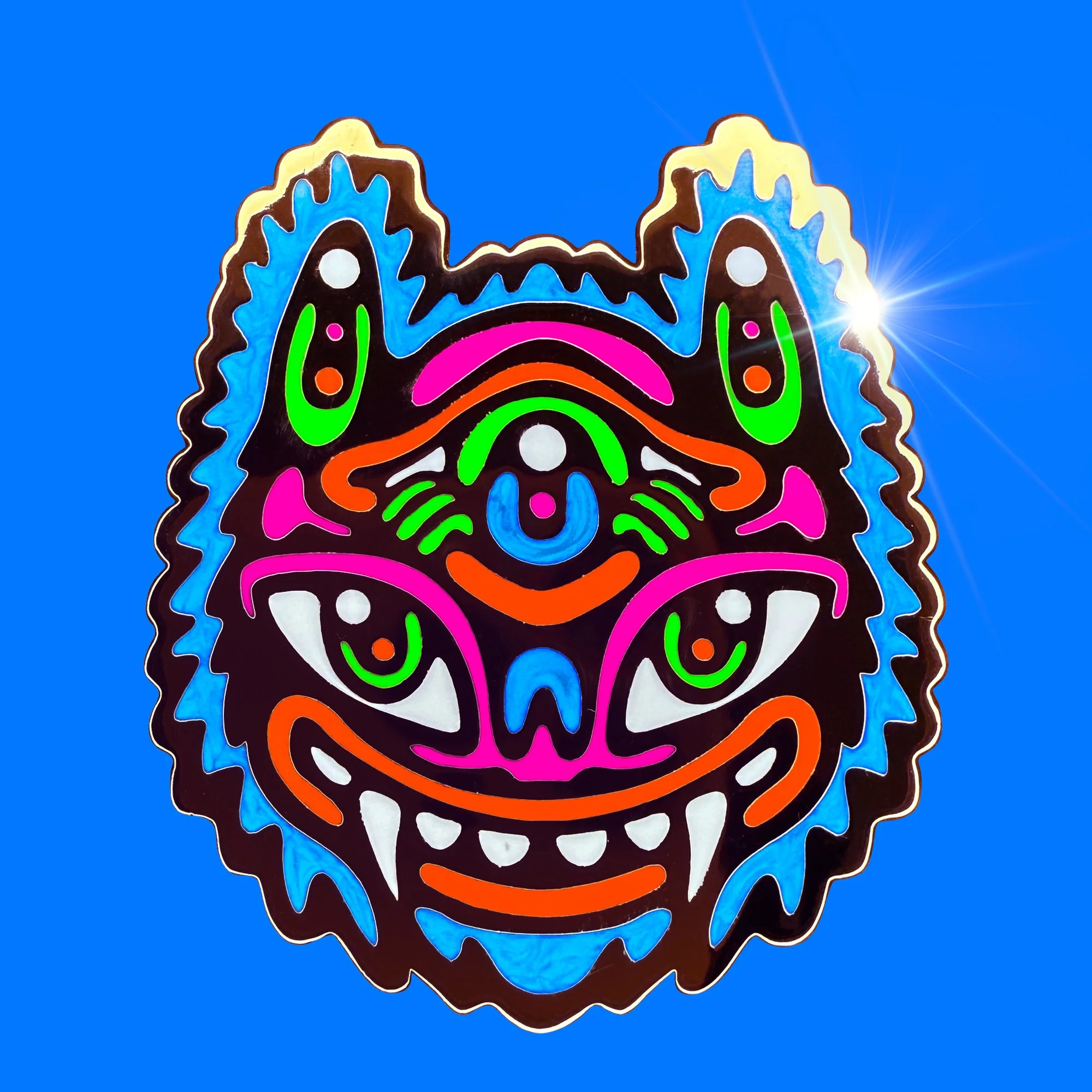 Gold Enamel Grateful Bat Pin by Young and Sick