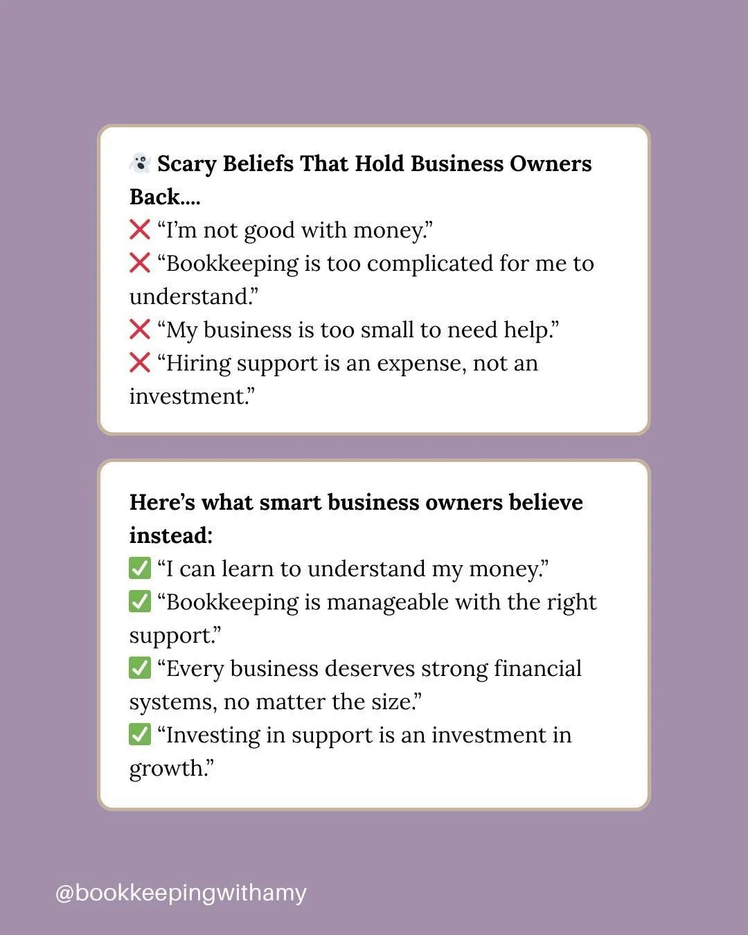 What&rsquo;s one belief you&rsquo;re ready to drop, and what are you picking up instead?

Share it in the comments!
.
.
.
#BusinessGrowth #BookkeepingSupport
#BusinessBookkeeping #BusinessAccounting #Bookkeeping #Accounting #SmallBusiness