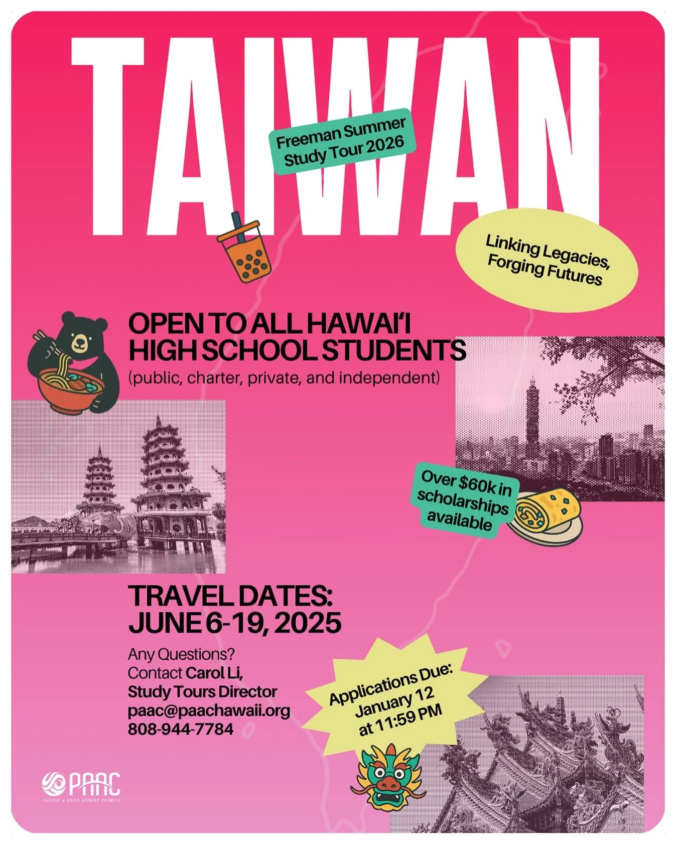 What if your next big adventure started in Taiwan? 🌏✨

This summer, step into a country where heritage meets innovation. Under the theme &ldquo;Linking Legacies, Forging Futures,&rdquo; students will explore how Taiwan honors its cultural legacies w