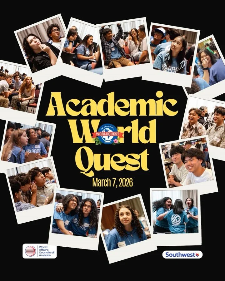 🌍🏆 Academic WorldQuest 2026 Recap! 🏆🌍

147 students. 15 schools. 3 islands. One massive upset. 📚✨

This year&rsquo;s Hawaiʻi Regional Academic WorldQuest brought together students from across the state to test their global knowledge &mdash; and 