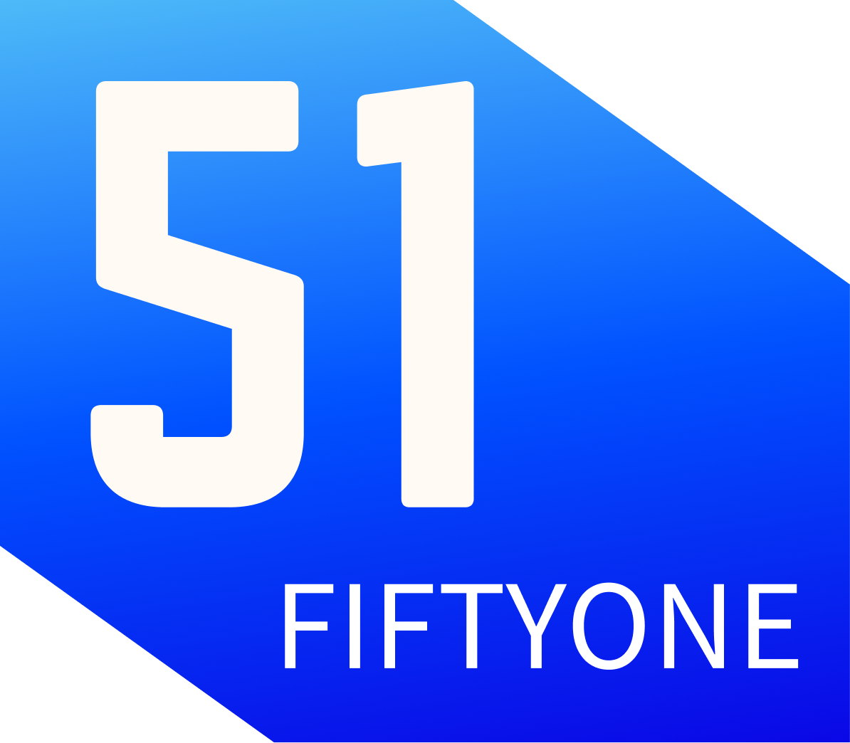A blue graphic featuring the number '51' in large white font with the word 'FIFTYONE' below it.