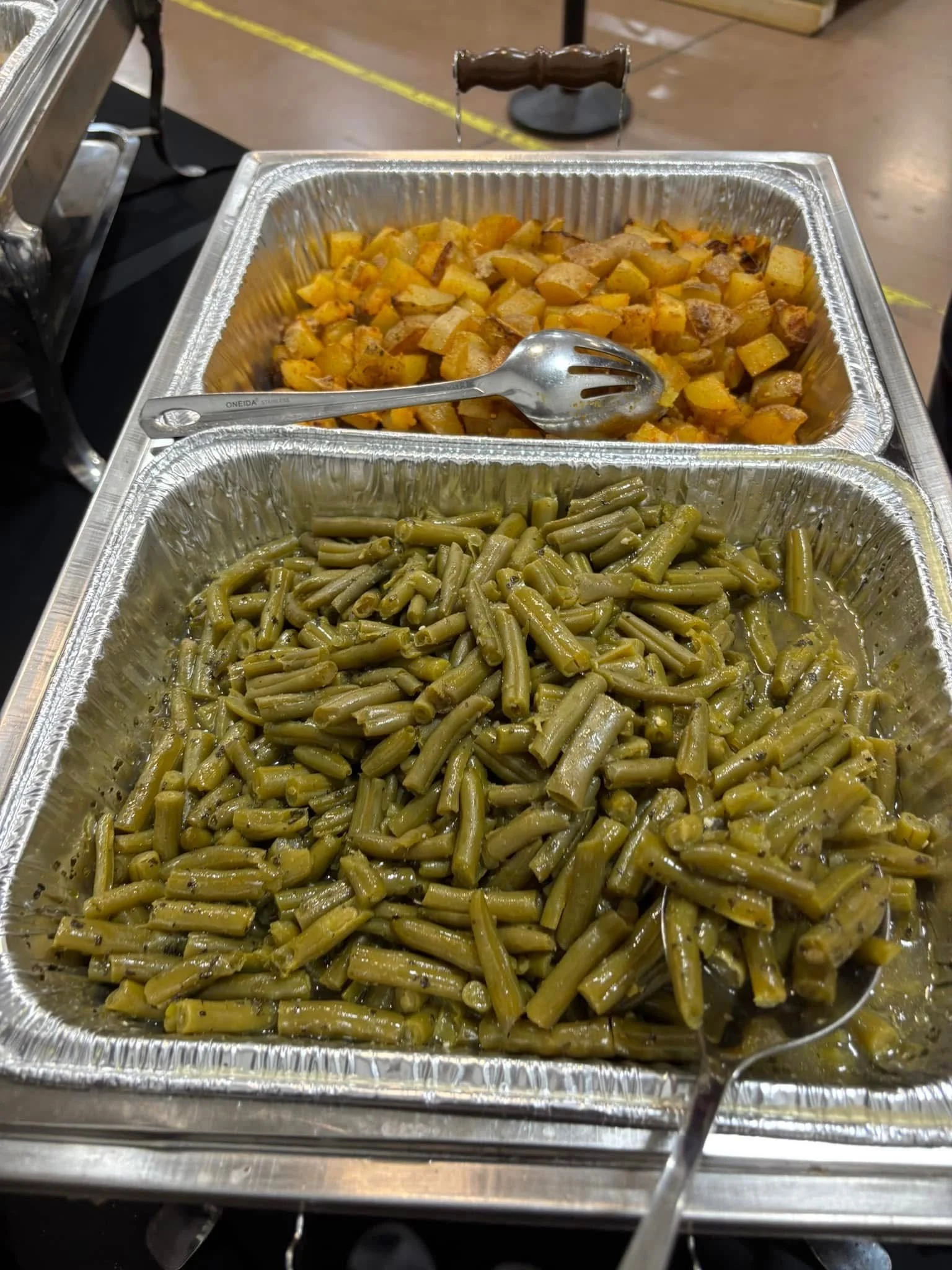 southern green beans and roasted potatoes