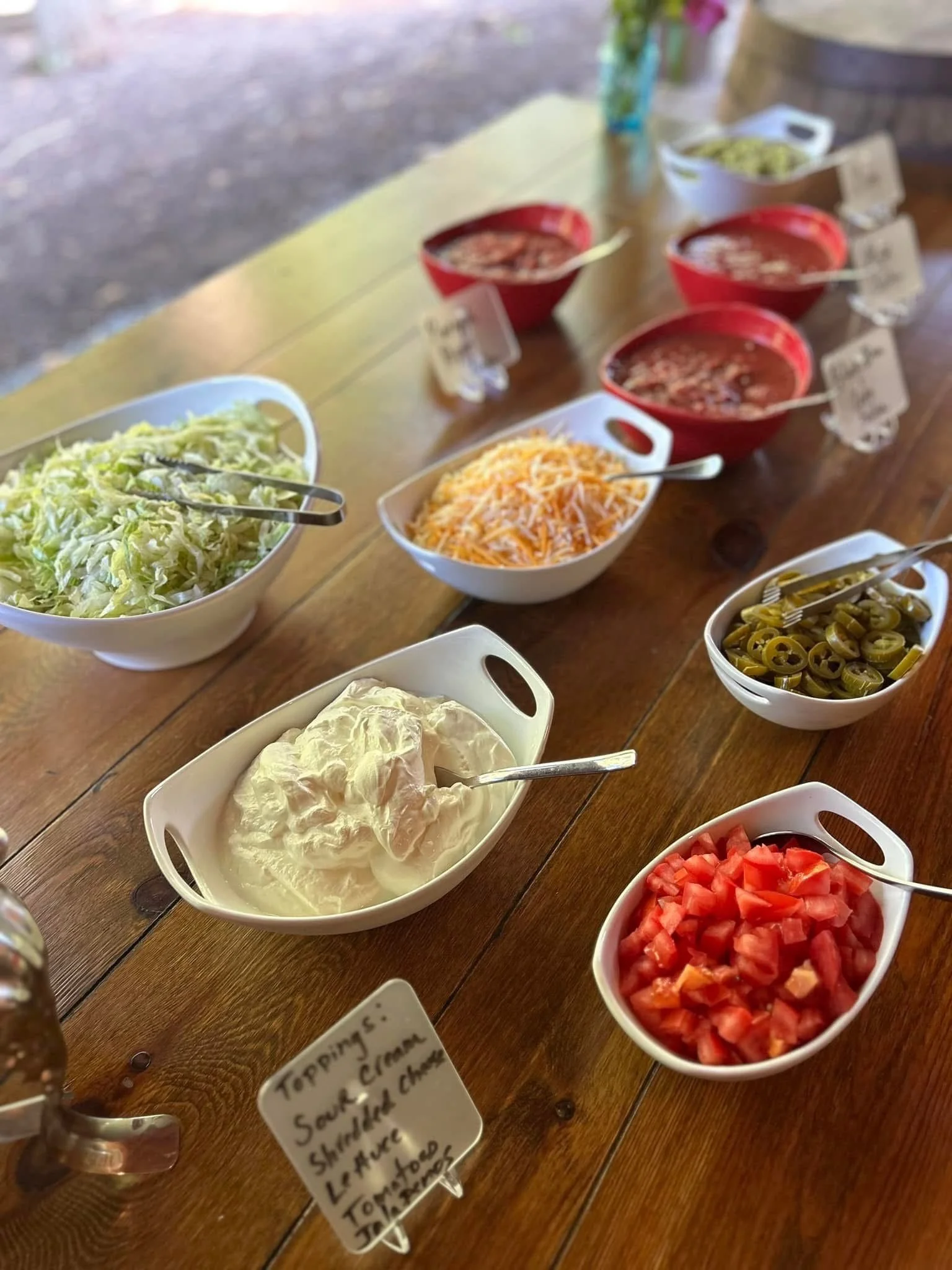 some of our taco bar toppings