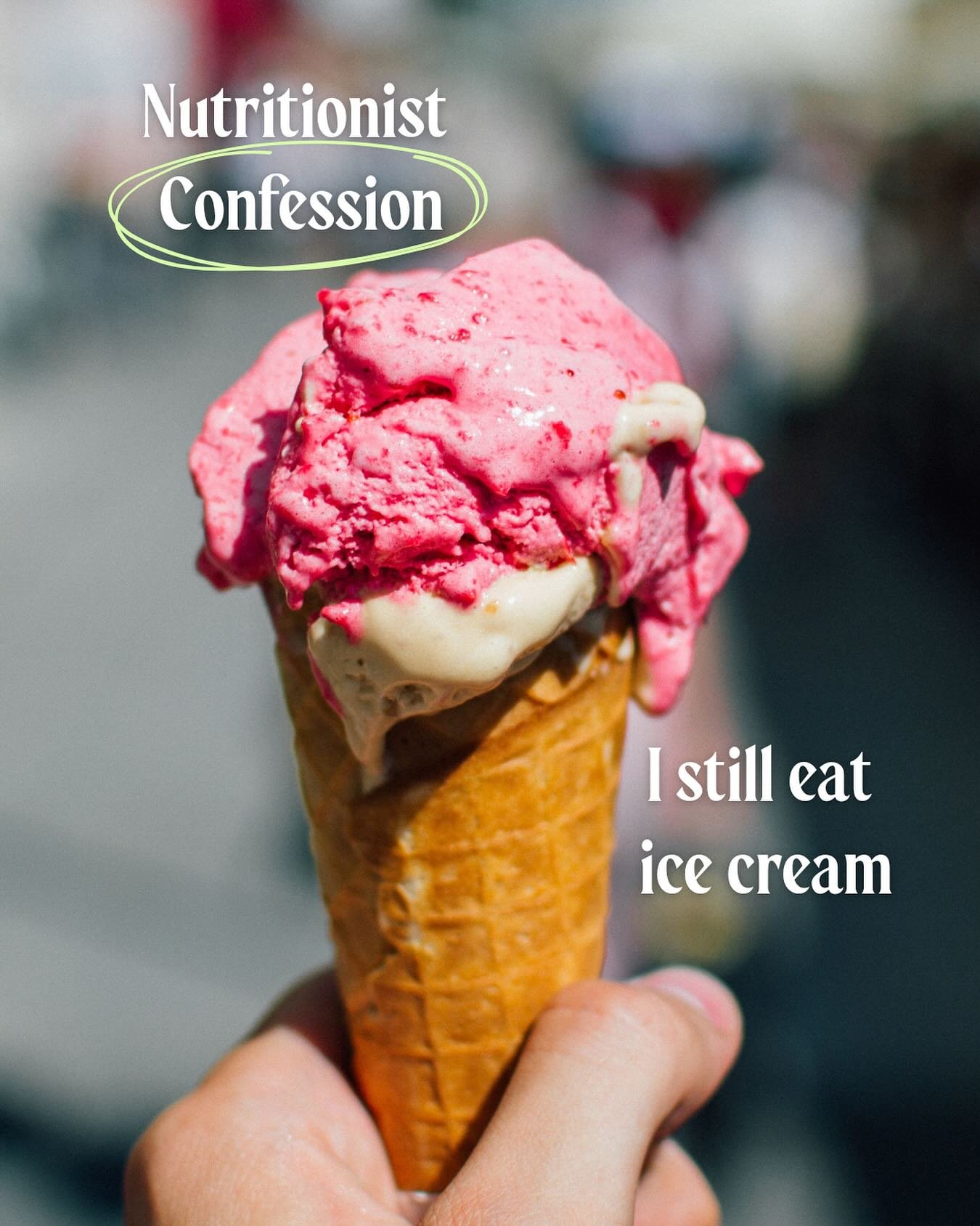 I have a confession 🙋🏻&zwj;♀️🍦

I love eating ice cream!!

And no, it doesn&rsquo;t make me a &ldquo;bad&rdquo; nutritionist.

Healing my gut wasn&rsquo;t about cutting out every food &lsquo;forever&rsquo; it was about learning how to listen to my