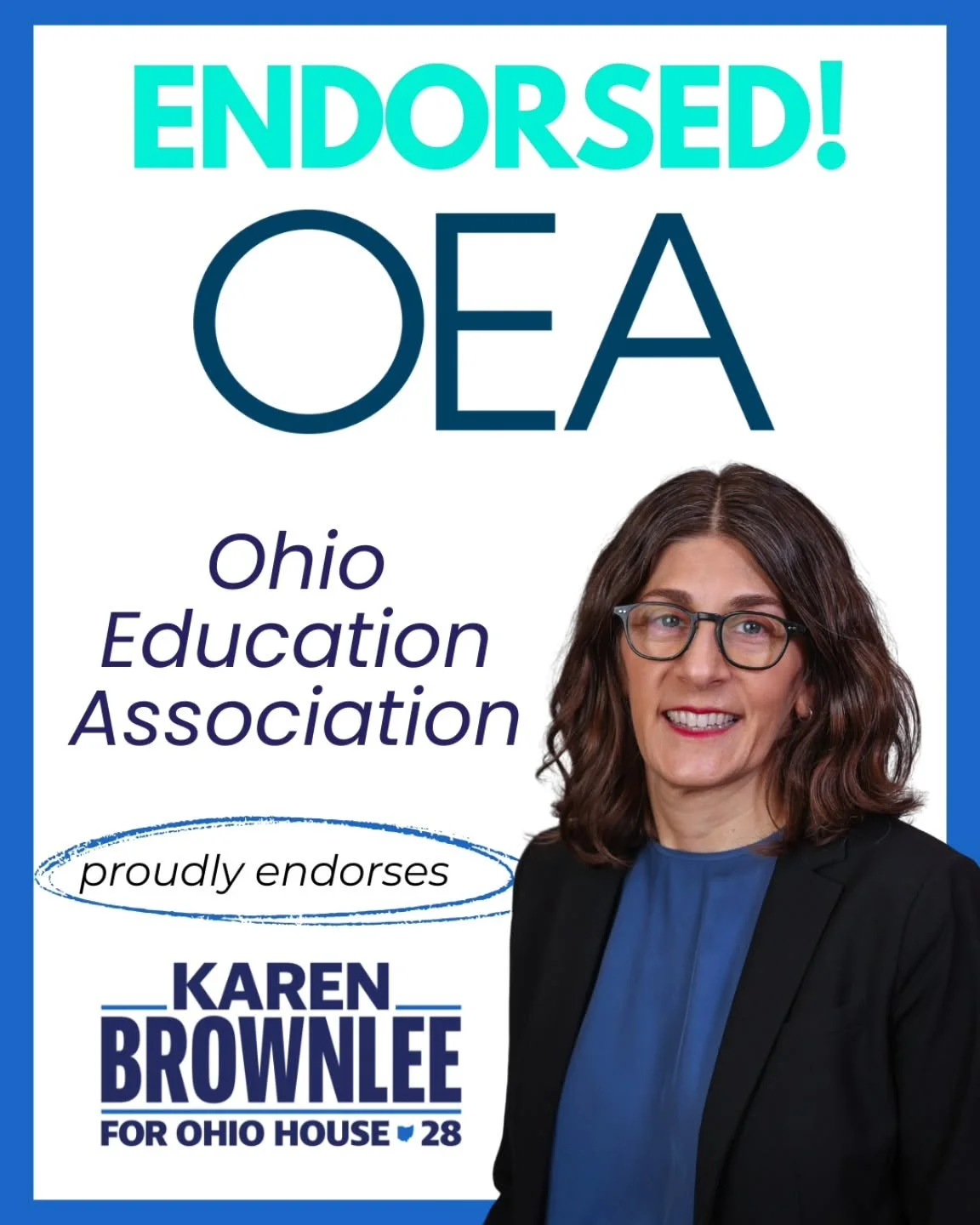 Proud to be endorsed by @ohioea and its members!

I am a product of public schools, sent my children to public schools, and worked as a therapist in public schools. 

I continue to stand with and fight for fairly funded public education and the teach