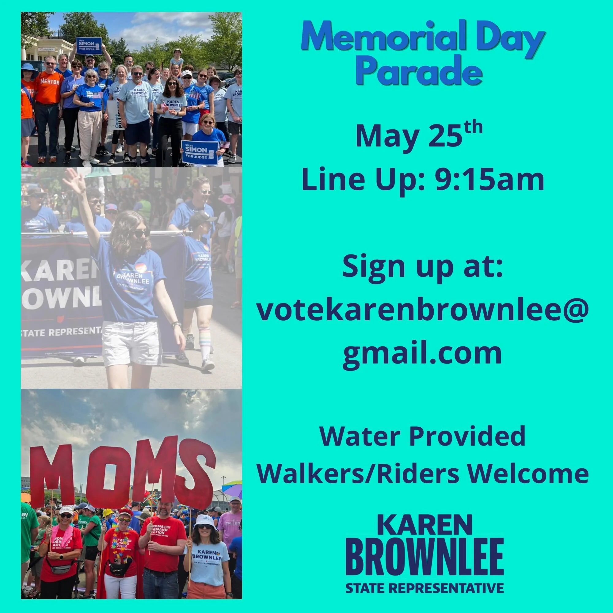 Come join the Brownlee team in marching in the Blue Ash Memorial Day Parade! #great28 #karenbrownleeohio #memorialday #blueash