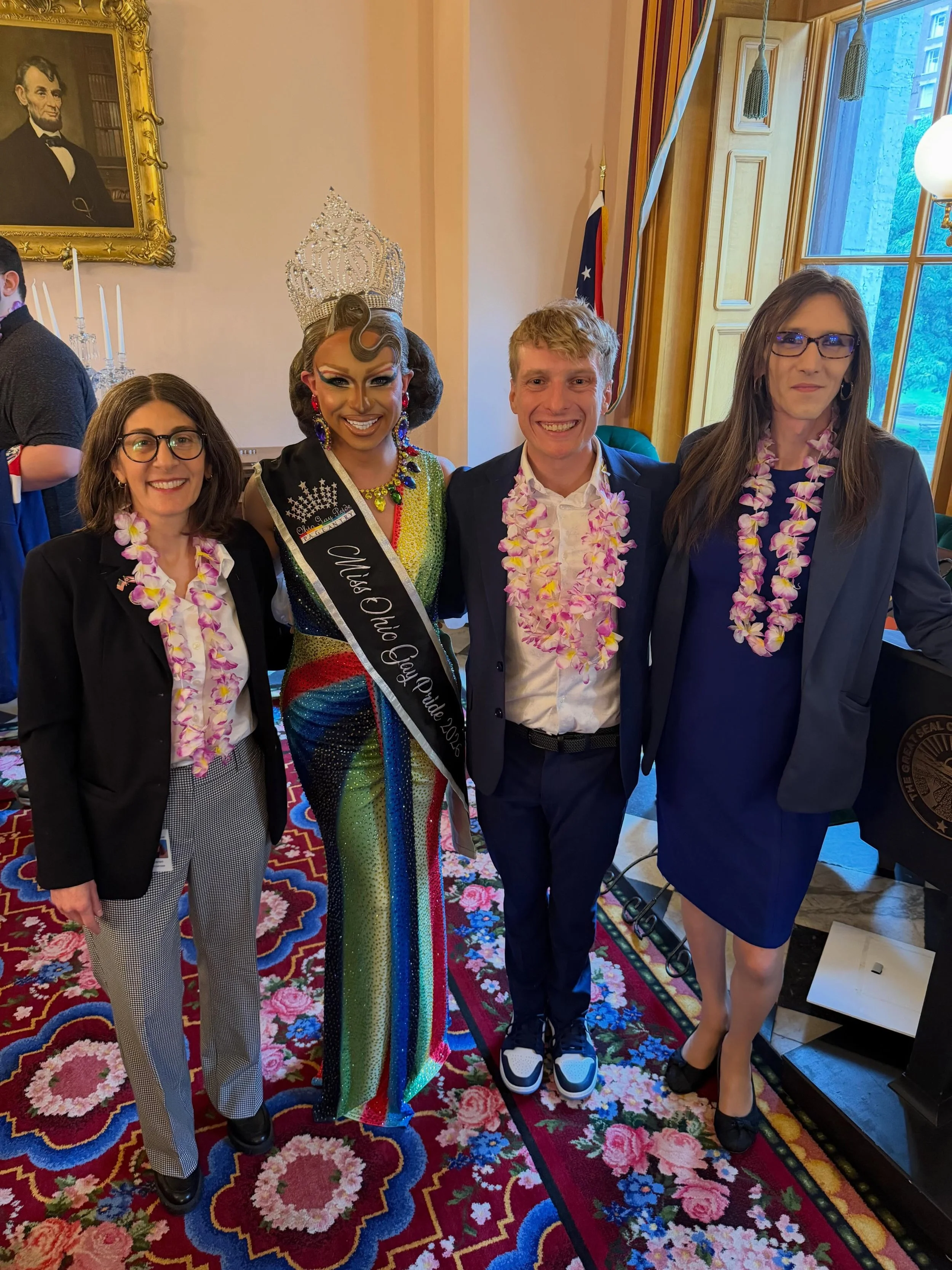 Today, my colleagues @allisonrusso @sg_hardin and I stood at the Ohio State House with the @ohiopridepac. More importantly, we stood with Ohioans. We stood with Ohioans who deserve the right to make personal decisions without government interference.