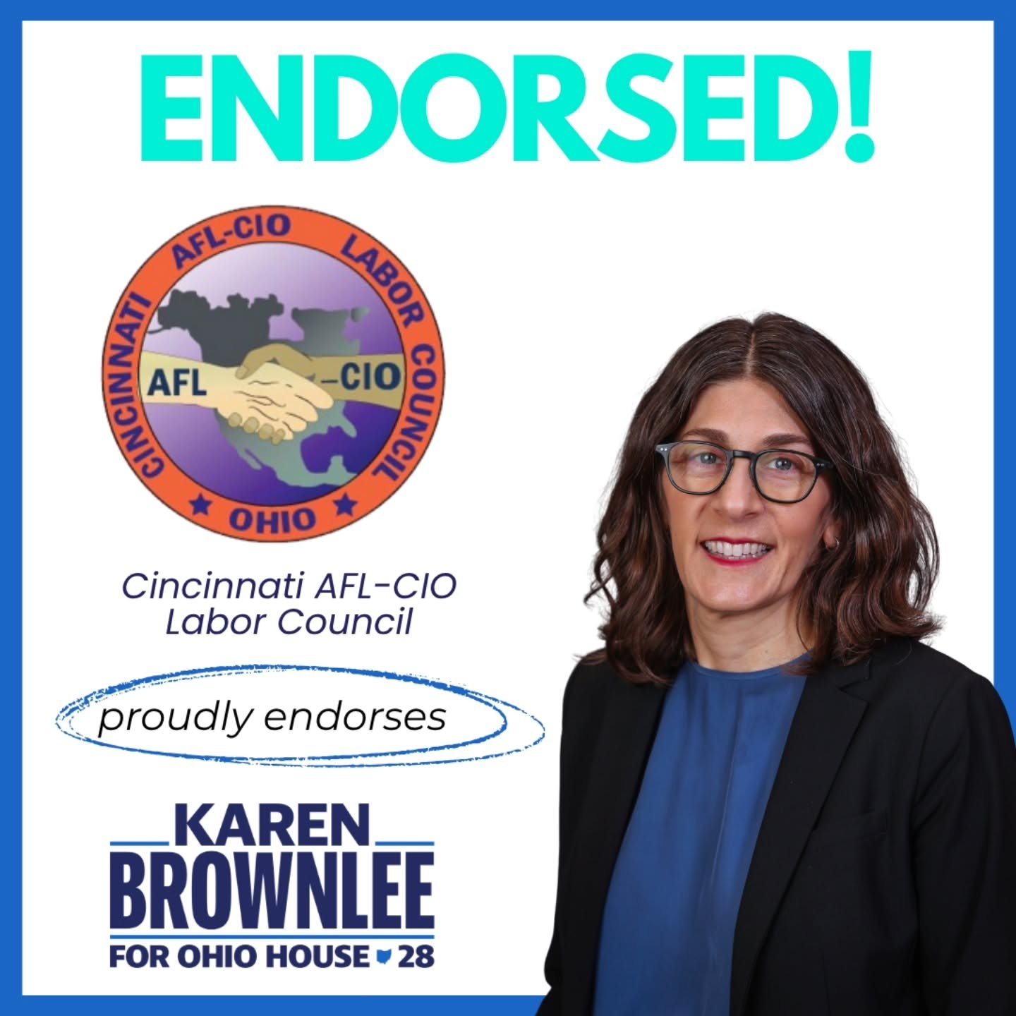 Standing with labor is making sure Ohio is a state that cares about the people who are the foundation of our economy.

Thank you to @cincinnatiaflcio @uaw.union Cincinnati/Region 2B, @operatingengineers Local 18, and @cftunion for your endorsement an