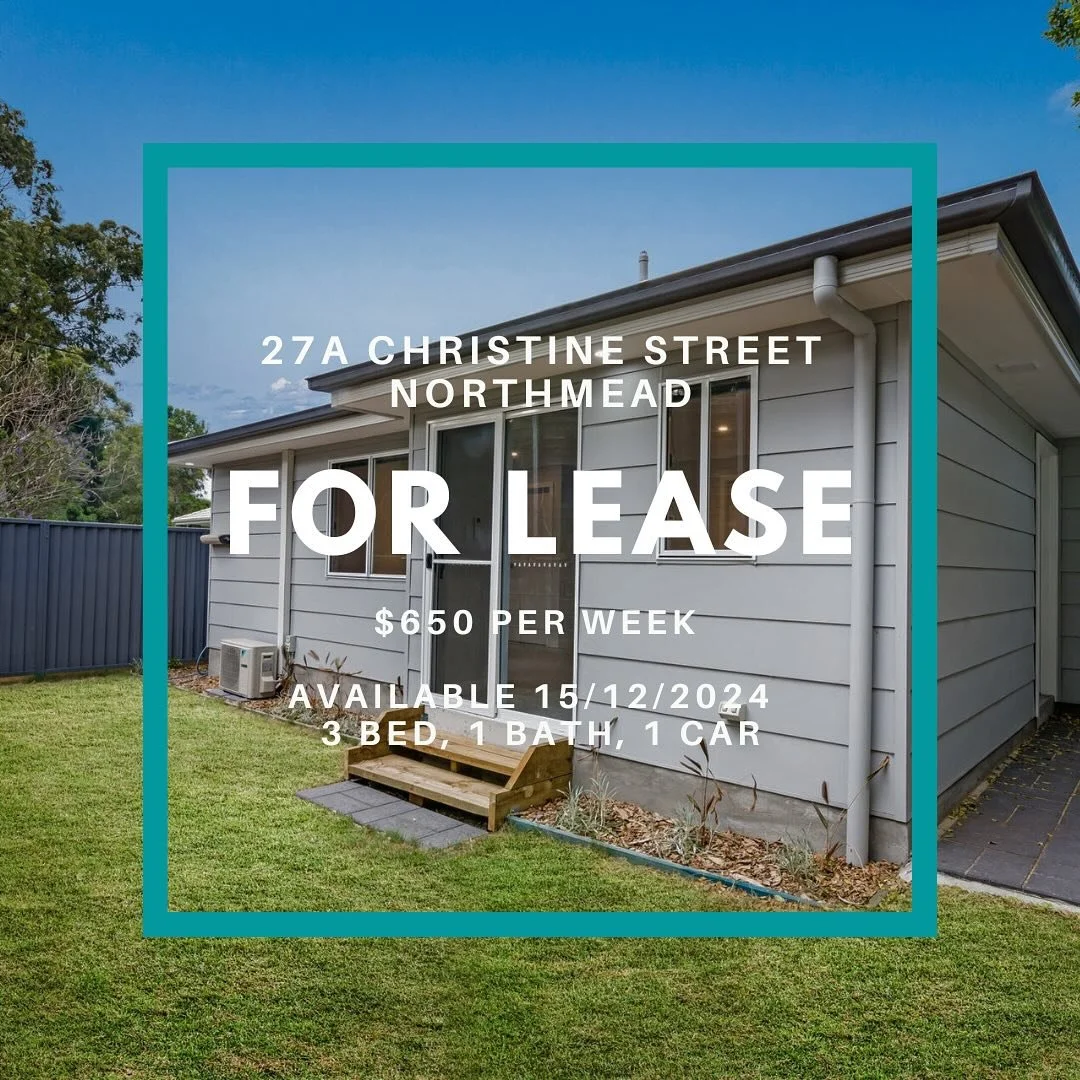 FOR LEASE! 

27a Christine Street, Northmead. 

3 🛏 | 1 🛀 | 2 🚗 

Register your interest today -
 info@evoakpropertymanagement.com.au

Nicolette Mamo - 0430 799 484
Harrison Lamond - 0466 682 772