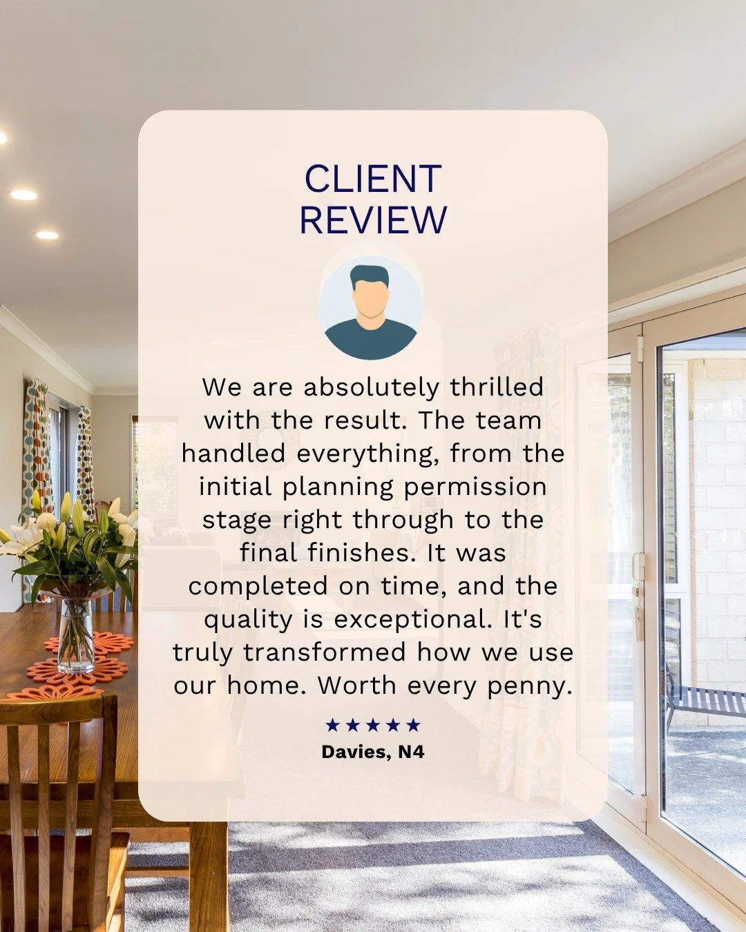 🌟 Customer Success Story: Extension Joy in North London 

We recently completed a gorgeous rear extension for Mr. and Mrs.Davies in the area of North London. They wanted a brighter, more spacious kitchen-diner and we delivered exactly that.

Here's 