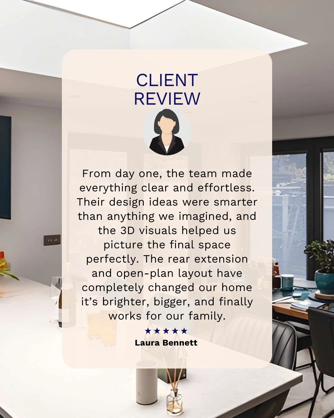 Real Story. Real Home. Real Results.

When Laura Bennett started her renovation in North London, she felt overwhelmed by the layout, the lack of space, and the constant darkness in her semi-detached home.

But here&rsquo;s what she shared after worki