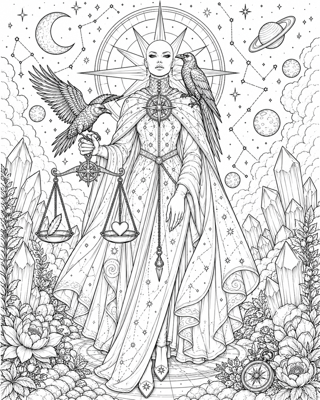 Celestial Scale Priestess and Ravens.png