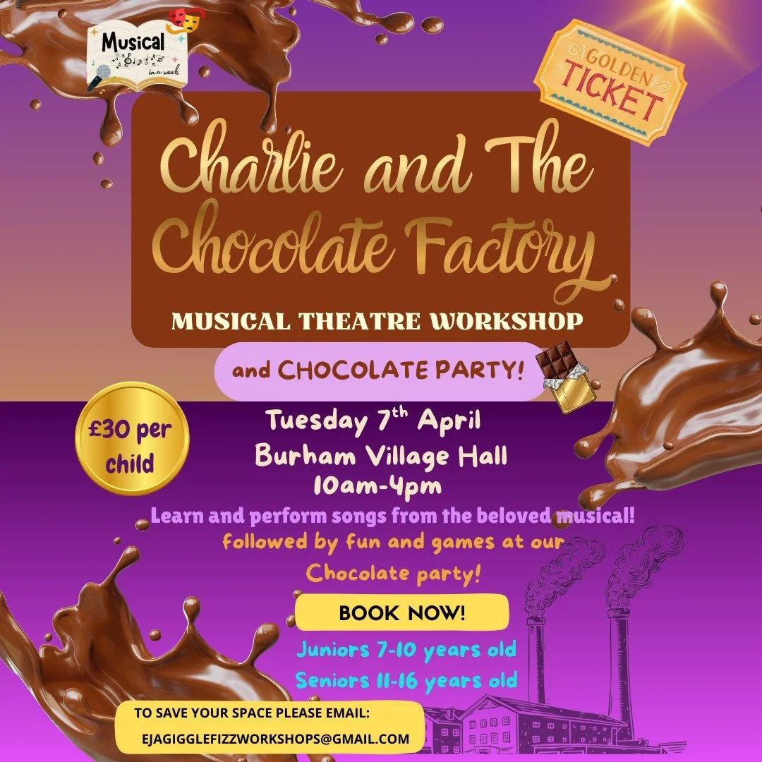 OUR NEXT COLLAB WORKSHOP IS...

Charlie &amp; The Chocolate Factory Performance Arts Workshop + Chocolate Party! ✨🍫

Calling all young performers aged 7&ndash;16 years! 🎭
Join us this Easter and step into a world of pure imagination at our Charlie 