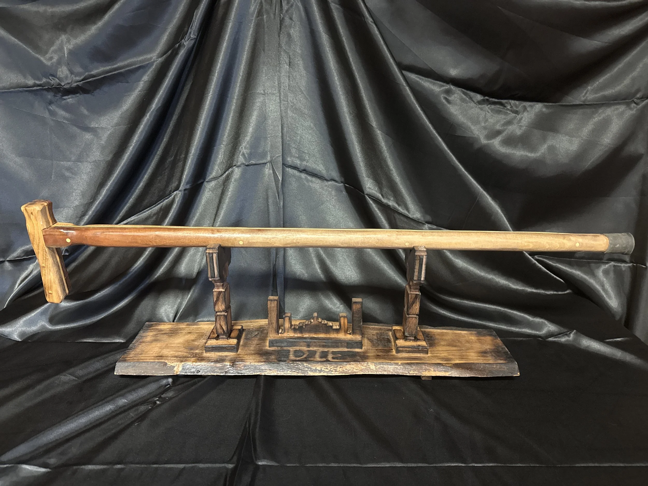 Double layer walnut walking stick.