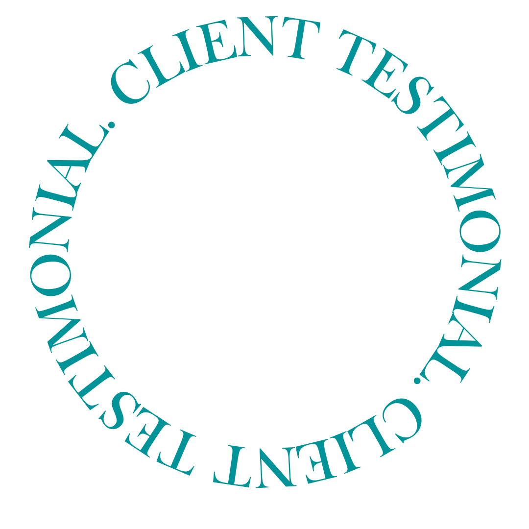 A circular teal logo with the text 'CLEANTL. CLIENT TESTIMONIAL' written around the circle.