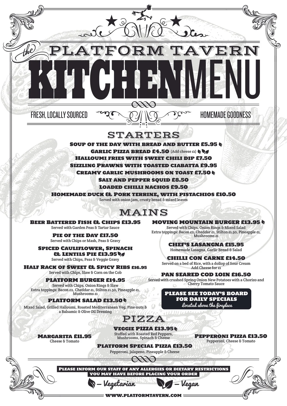 Our Menu The Platform Tavern our-menu-the-platform-tavern