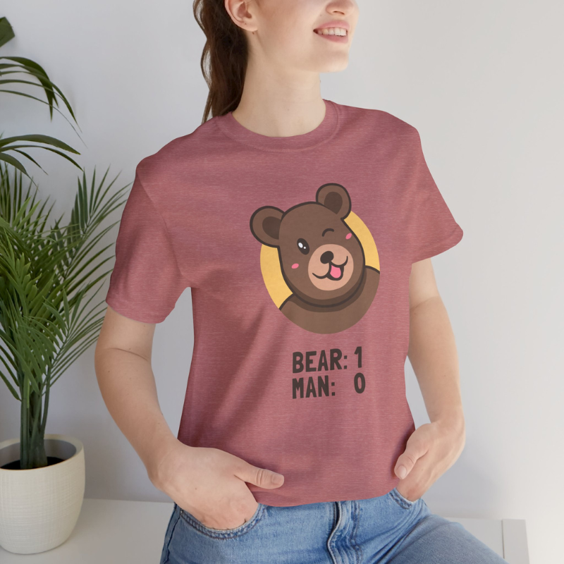 Bear Vs Man Unisex Jersey Short Sleeve Tee
