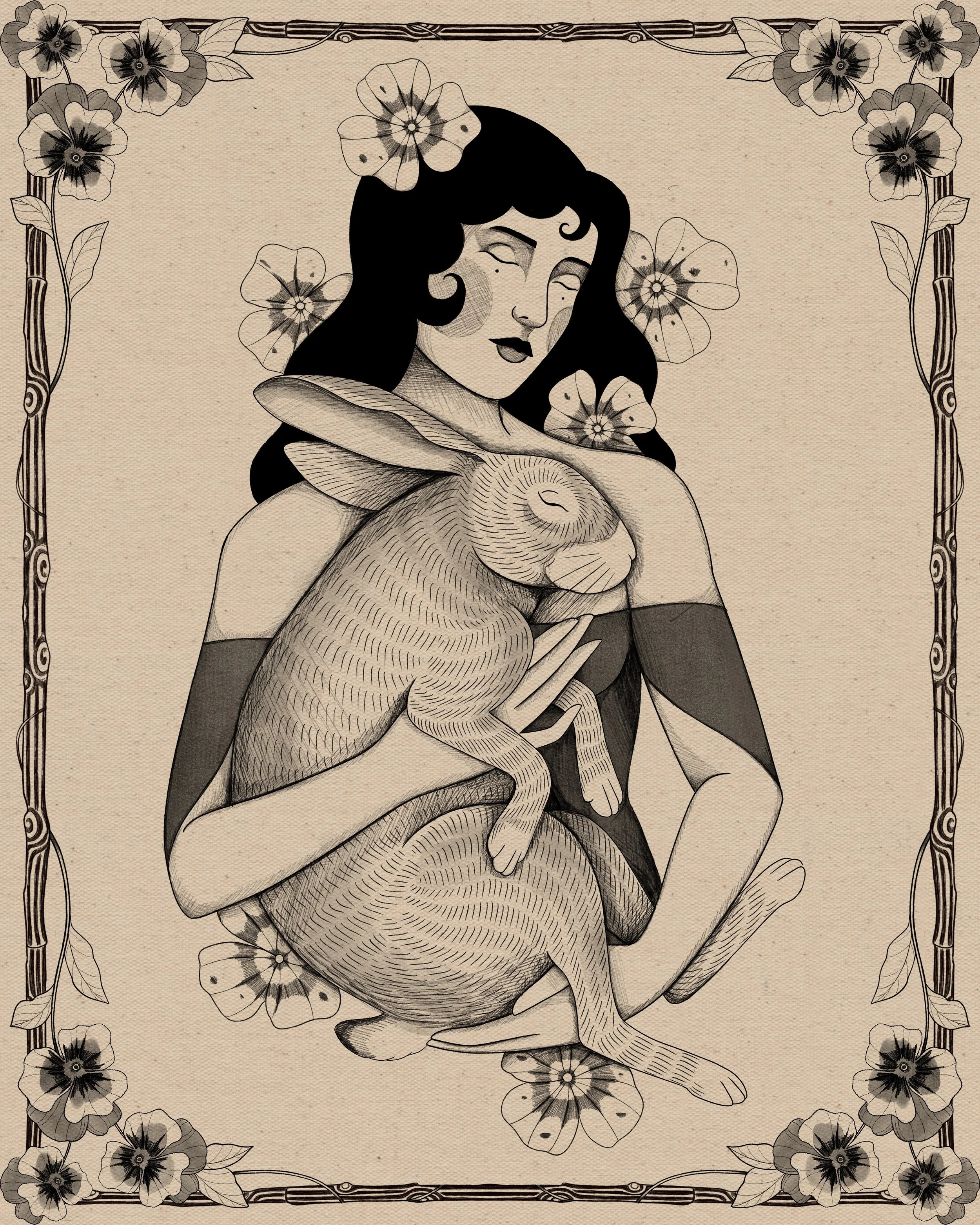 Lady of Rabbits & Violets