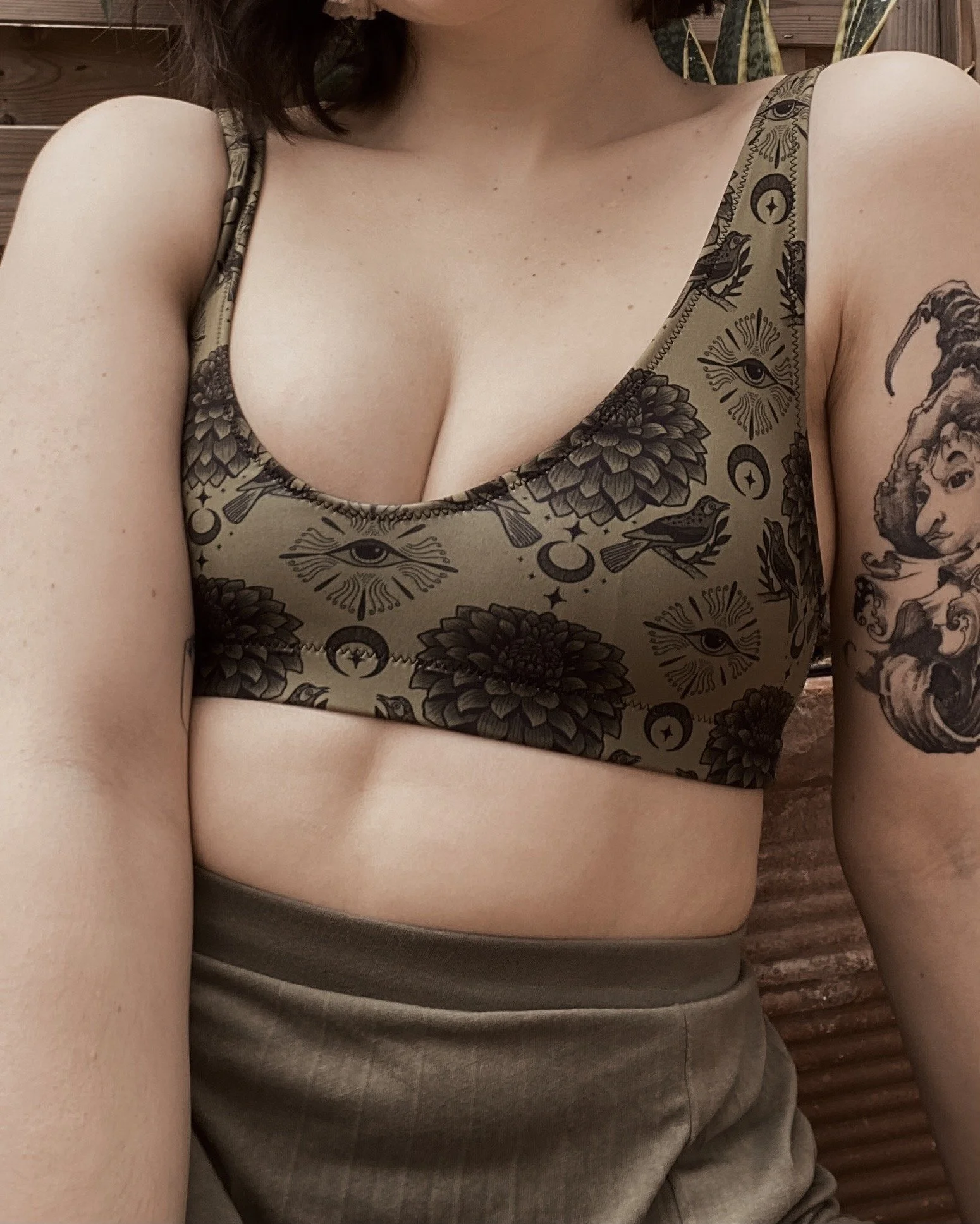 Forest At Night Moss Bikini Top