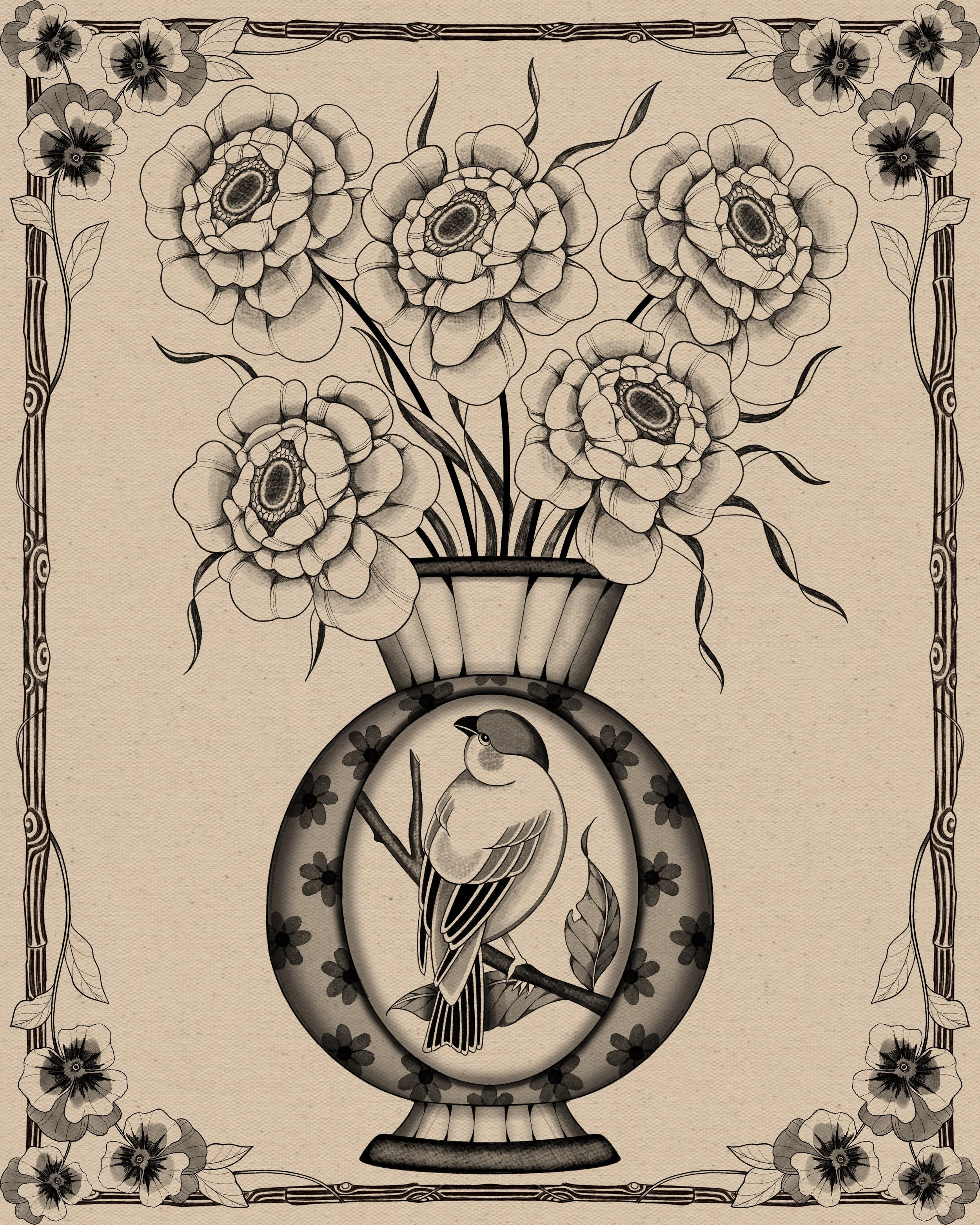 Peony Forest Vase