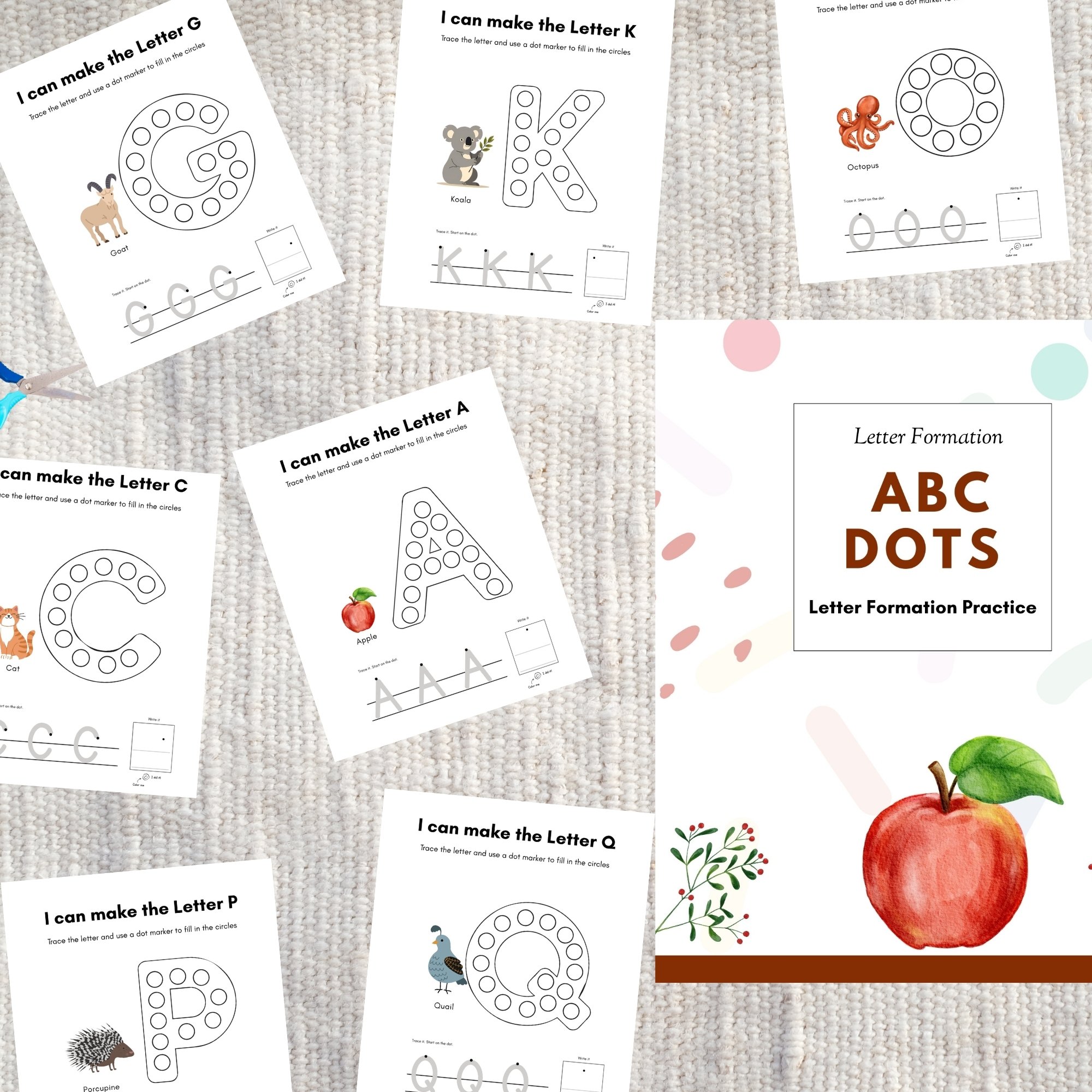 Dot Marker Letter Formation and Tracing (Letter A)