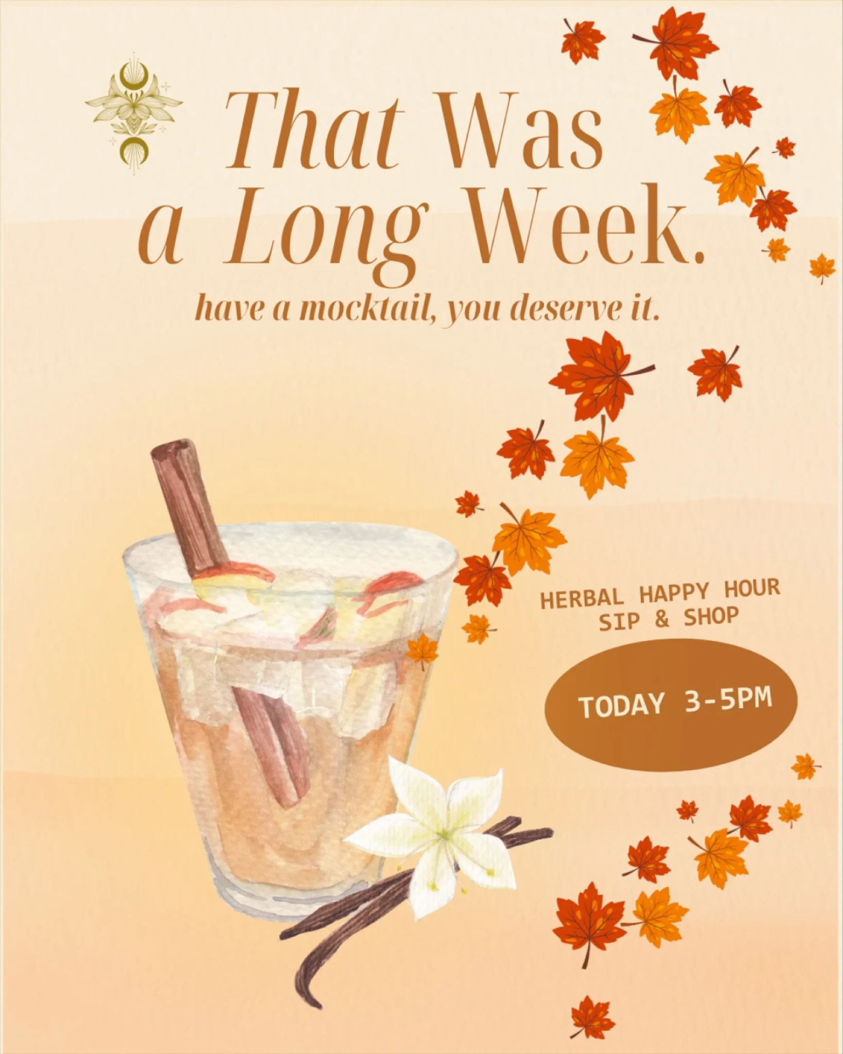 Whew, what a long week it&rsquo;s been! 😅 Swing by Natura today from 3-5pm for our Herbal Happy Hours Sip &amp; Shop&mdash;sip on our refreshing signature mocktail while you browse and unwind. 🌿🍹 See you soon! #HerbalHappyHour #naturavibes #friday