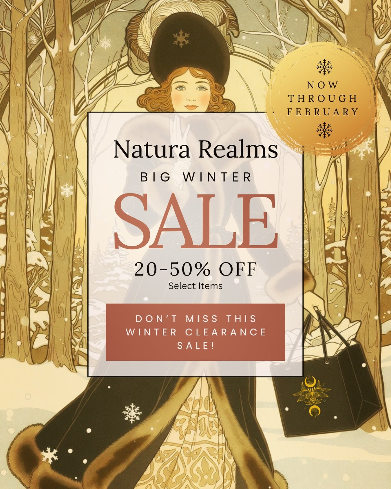 ✨ Big Winter Sale at Natura Realms ✨

Out with the old, in with the new.
We&rsquo;re clearing space for exciting offerings arriving soon&mdash;and that means 20&ndash;50% off select items now through the end of February.

This is your last chance to 