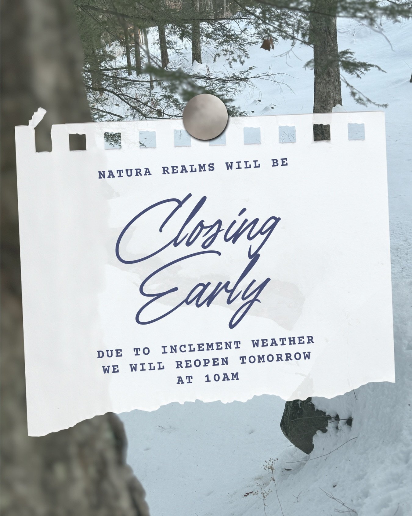 For the safety of our beloved team, we are closing early today. We&rsquo;ll be back tomorrow at 10am!