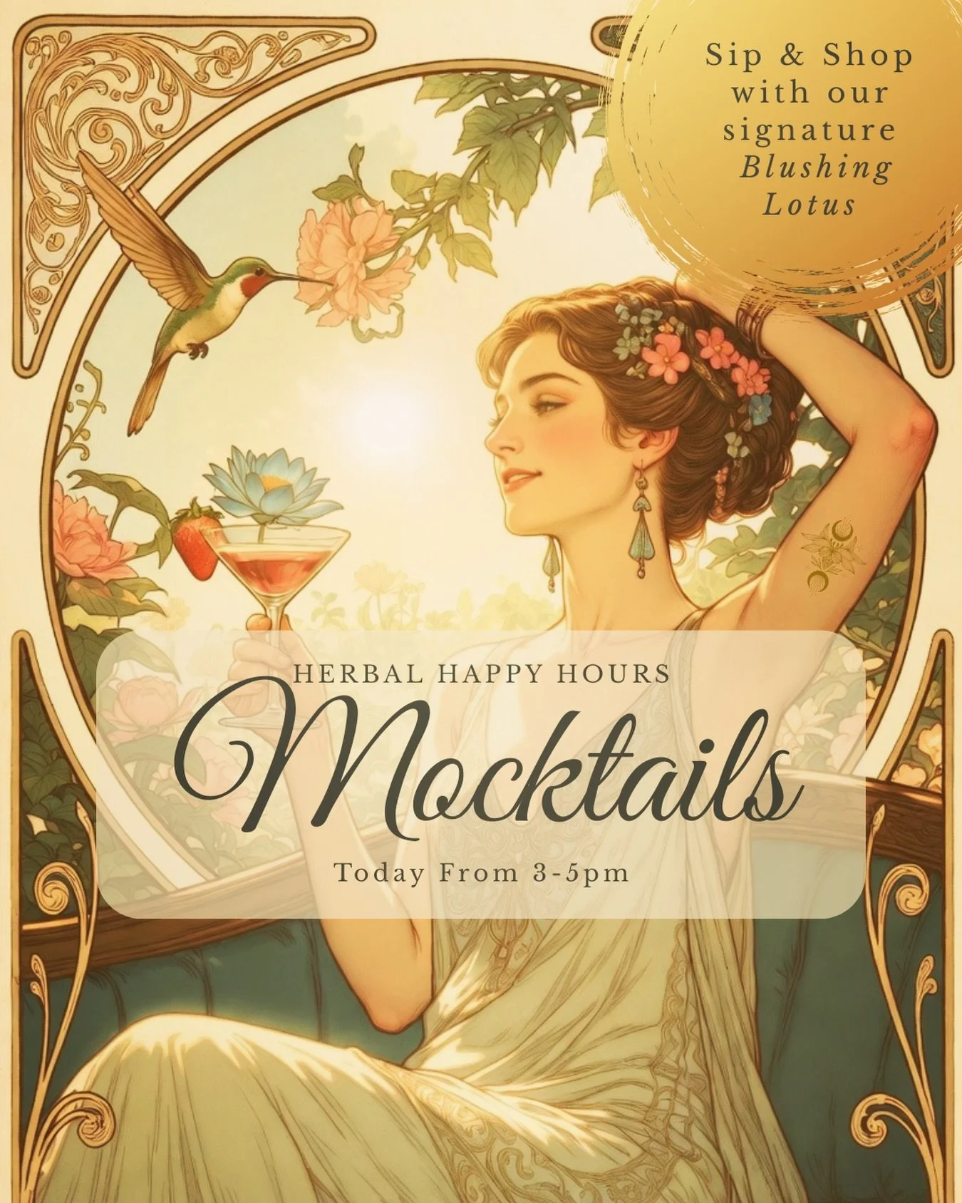 🌸 Today&rsquo;s Herbal Happy Hour Mocktail: The Blushing Lotus 🌸

Join us at Natura Realms today from 3&ndash;5pm for our Sip &amp; Shop Herbal Happy Hour and enjoy a complimentary taste of this dreamy botanical creation.

✨ The Blushing Lotus is a