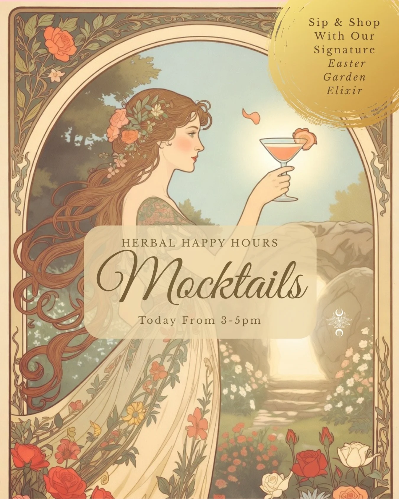 Easter Garden Elixir 🌸
A luminous blend of tulsi &amp; damascus rose, kissed with guava nectar and bright citrus sparkle&hellip; finished with a delicate rose sugar rim and a single blooming bud.

Soft. Floral. Radiant.
A true celebration of the sea
