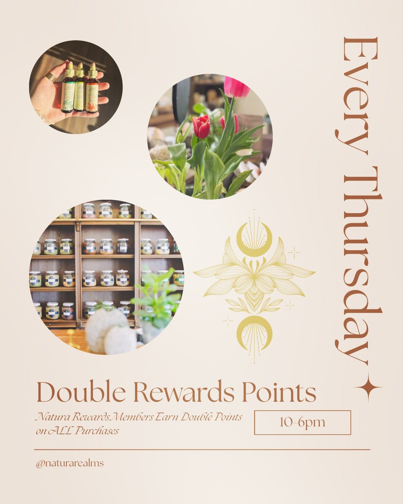 ✨ Natura Daily Rituals ✨
Today, we honor one of our favorite ways to give back to our community&hellip;

Double Rewards Day

Every purchase today earns DOUBLE points&mdash;a little extra appreciation for choosing quality, intention, and the beauty of