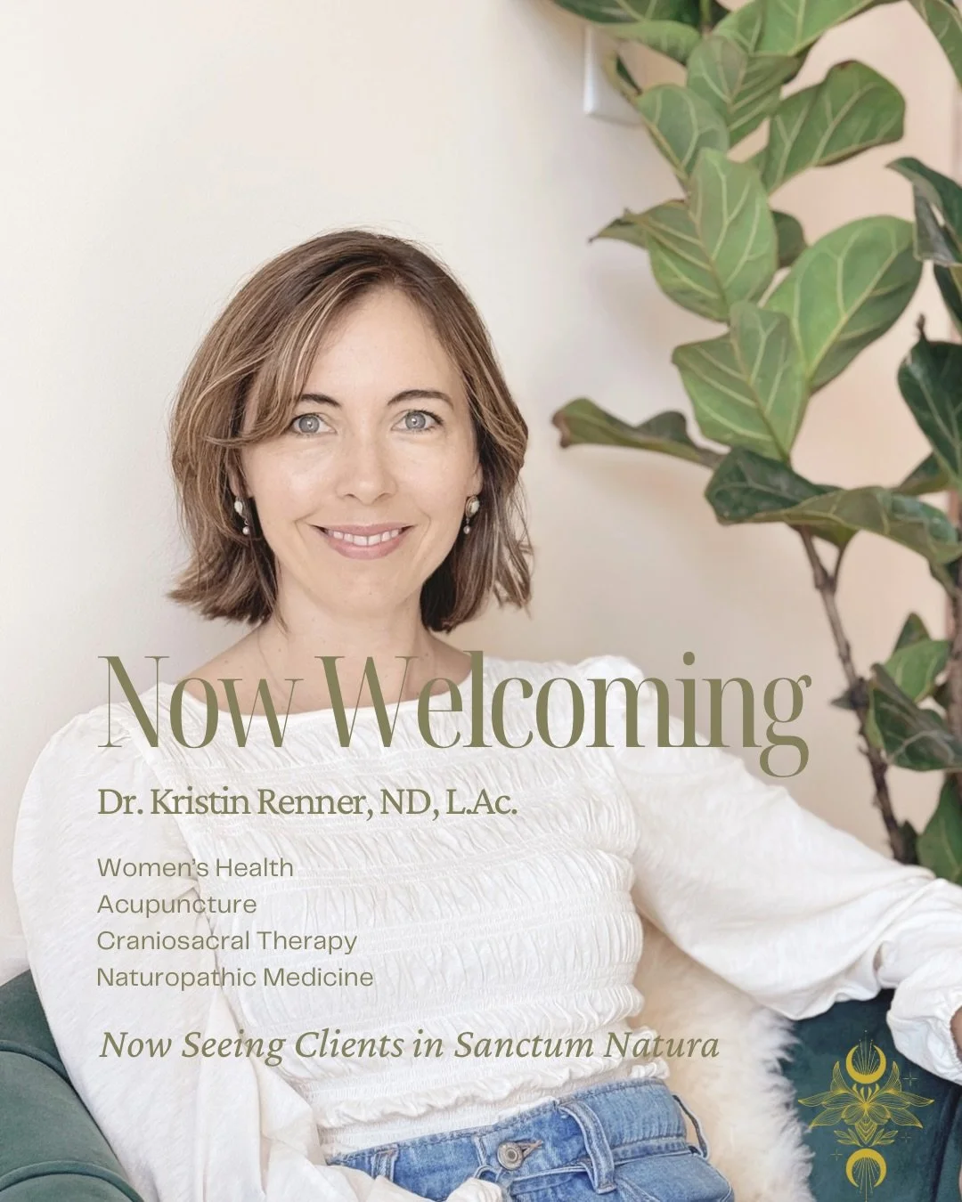Dr. Kristin Renner, ND, L.Ac. Is officially accepting new clients at Sanctum Natura. 🌿

Dr. Renner brings a unique blend of naturopathic medicine, acupuncture, craniosacral therapy, herbal medicine, and holistic women&rsquo;s healthcare to our growi
