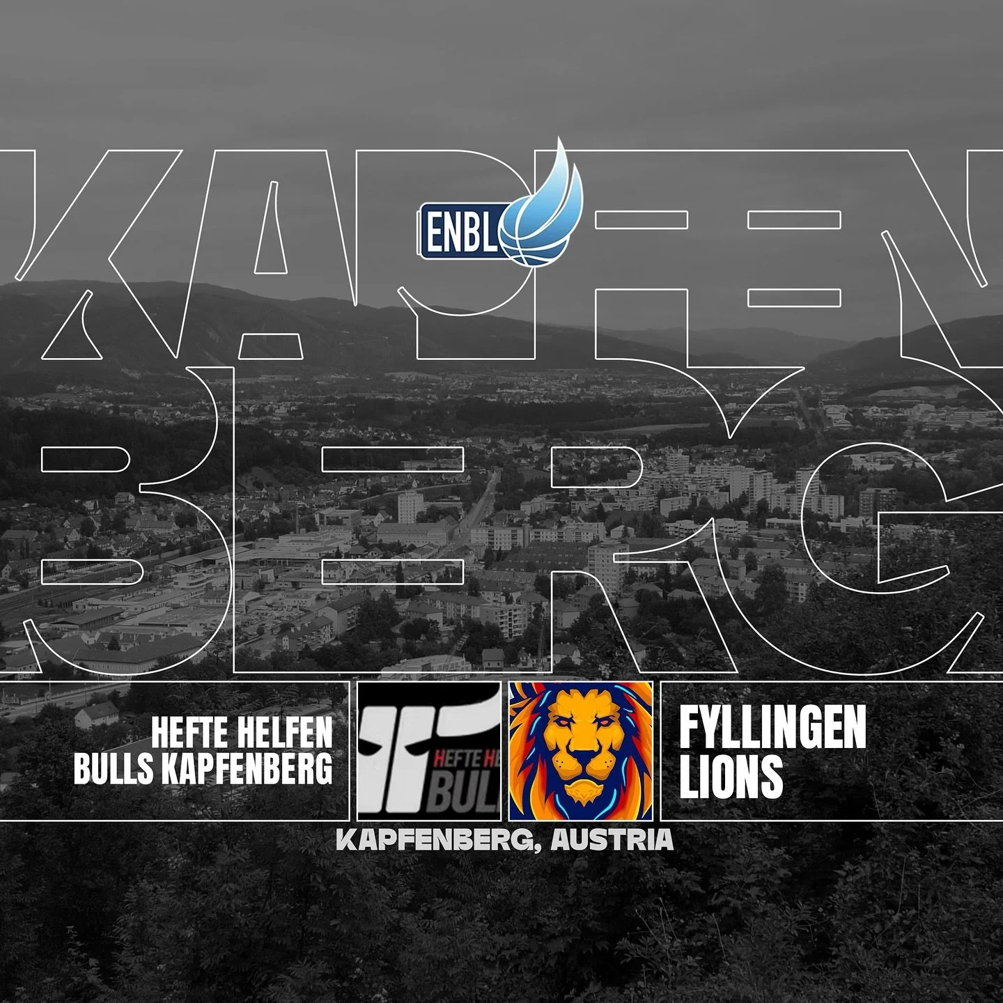 ENBL Game Day Incoming - Fyllingen Lions heading to Austria for an exciting away game against Hefte Helfen Bulls Kapfenberg!

📅 Wednesday
🕖 19:00
📍 Kapfenberg, Austria

Can&rsquo;t be in Kapfenberg? No worries! 🙌
Catch all the action live on the 