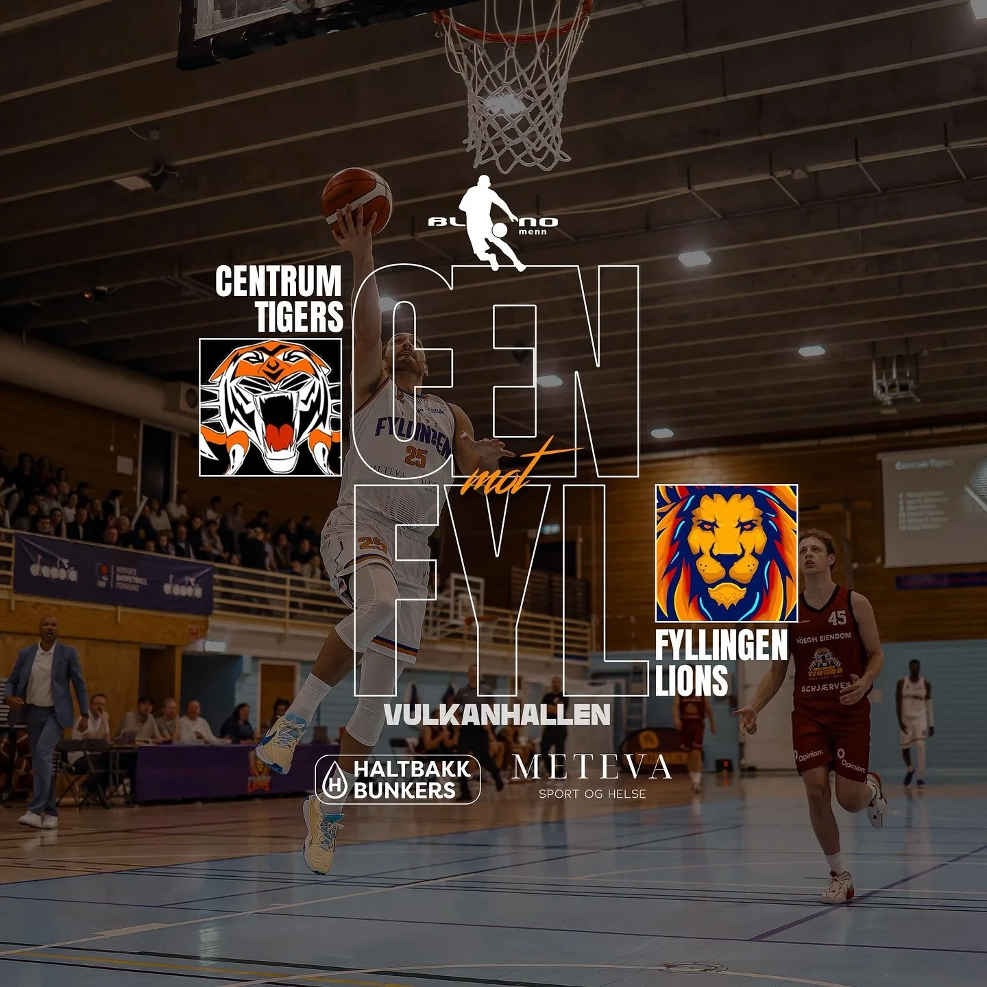 @centrumtigers vs @fyllingenlions l&oslash;rdag kl. 16.00 i Vulkanhallen🔥

Kom og st&oslash;tt norsk basket i hallen &ndash; eller live p&aring; @mygame 🎥🏀

#fyllingenlions #norskbasket #blno #basketligaen