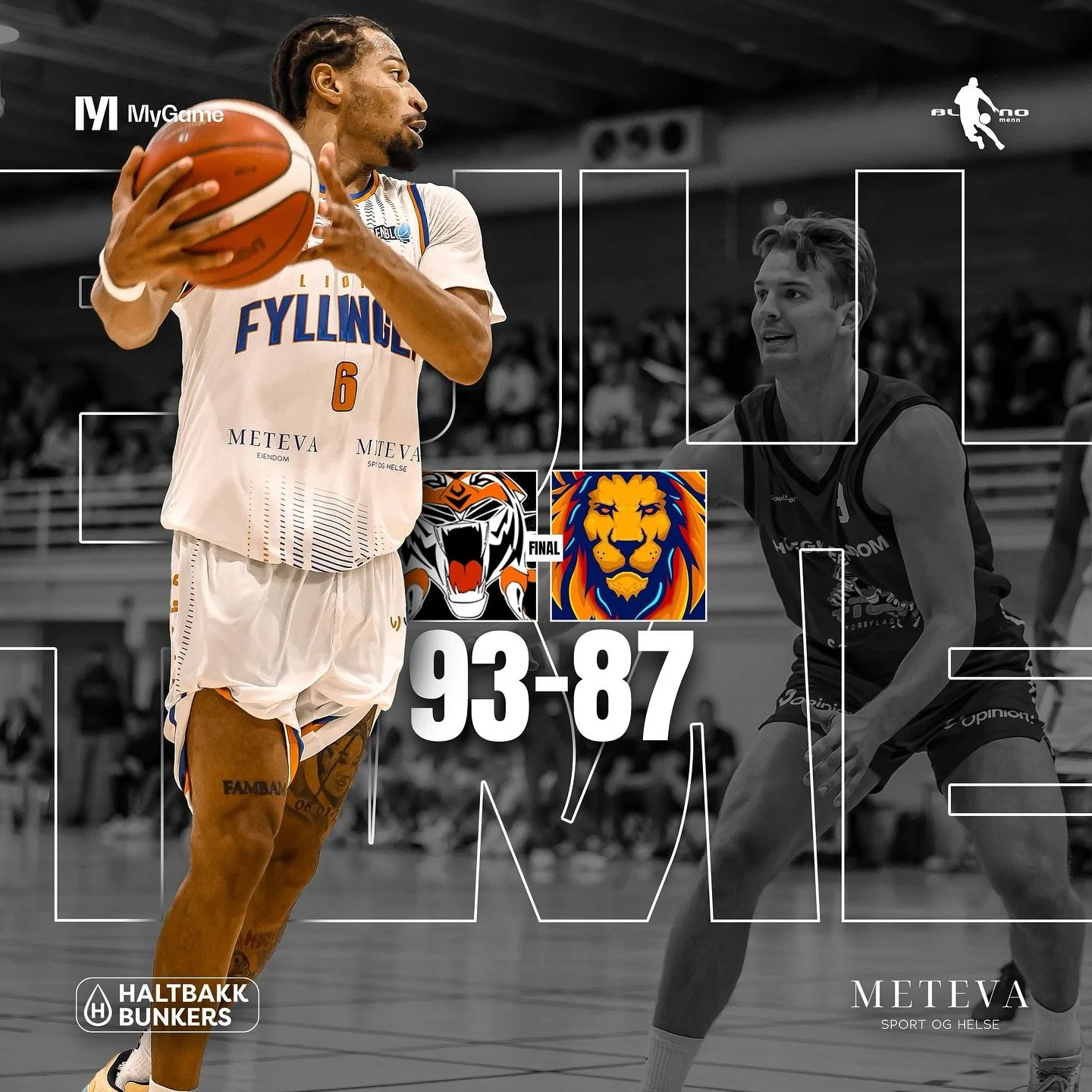 Gratulerer med seieren @centrumtigers! 

Det ble en jevn og spennende kamp der Centrum tigers gikk seirende ut. 

Toppscorere Fyllingen Lions🦁🏀
Ayinde Hikim: 23 poeng, 7 returer, 6 assist
Lars Espe: 15 poeng, 8 returer, 4 assist
Eric Fongu&eacute;: