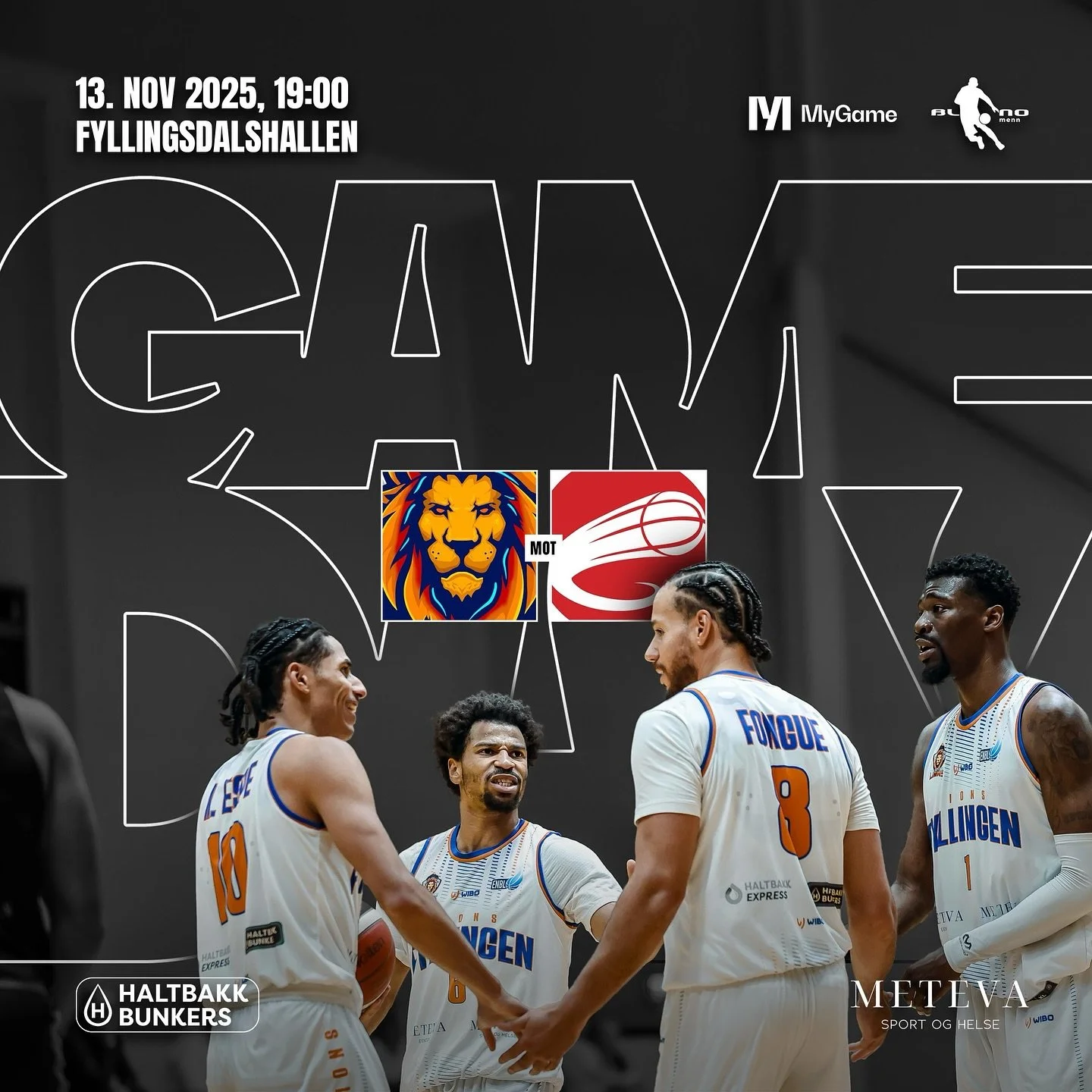 🔥 GAMEDAY! Fyllingen Lions vs. Gimle &ndash; i kveld kl. 19:00!

📍 Fyllingsdalen idrettshall
🕖 D&oslash;rene &aring;pner 18:00
👶 Gratis for barn og studenter (studentbevis + billett)
🎥 Ikke i Bergen? Se live p&aring; @mygame.no

Mer enn bare bas