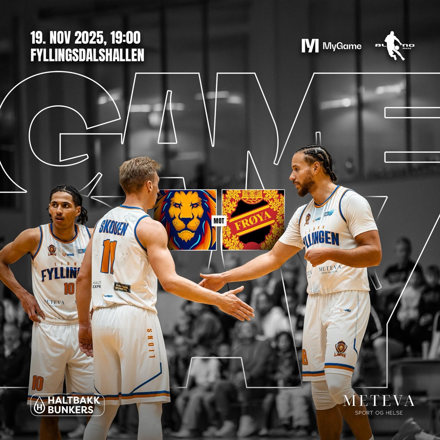 🏀 GAME DAY! 🏀 Vi m&oslash;ter @froyabasket i kveld kl. 19:00 i Fyllingsdalen idrettshall &ndash; og trenger DEG p&aring; tribunen!

🎥 ikke i Bergen? Fortvil ikke, se kampen p&aring; @mygame.no!

📅 Onsdag 19. november
⏰ Kampstart 19:00 (d&oslash;r